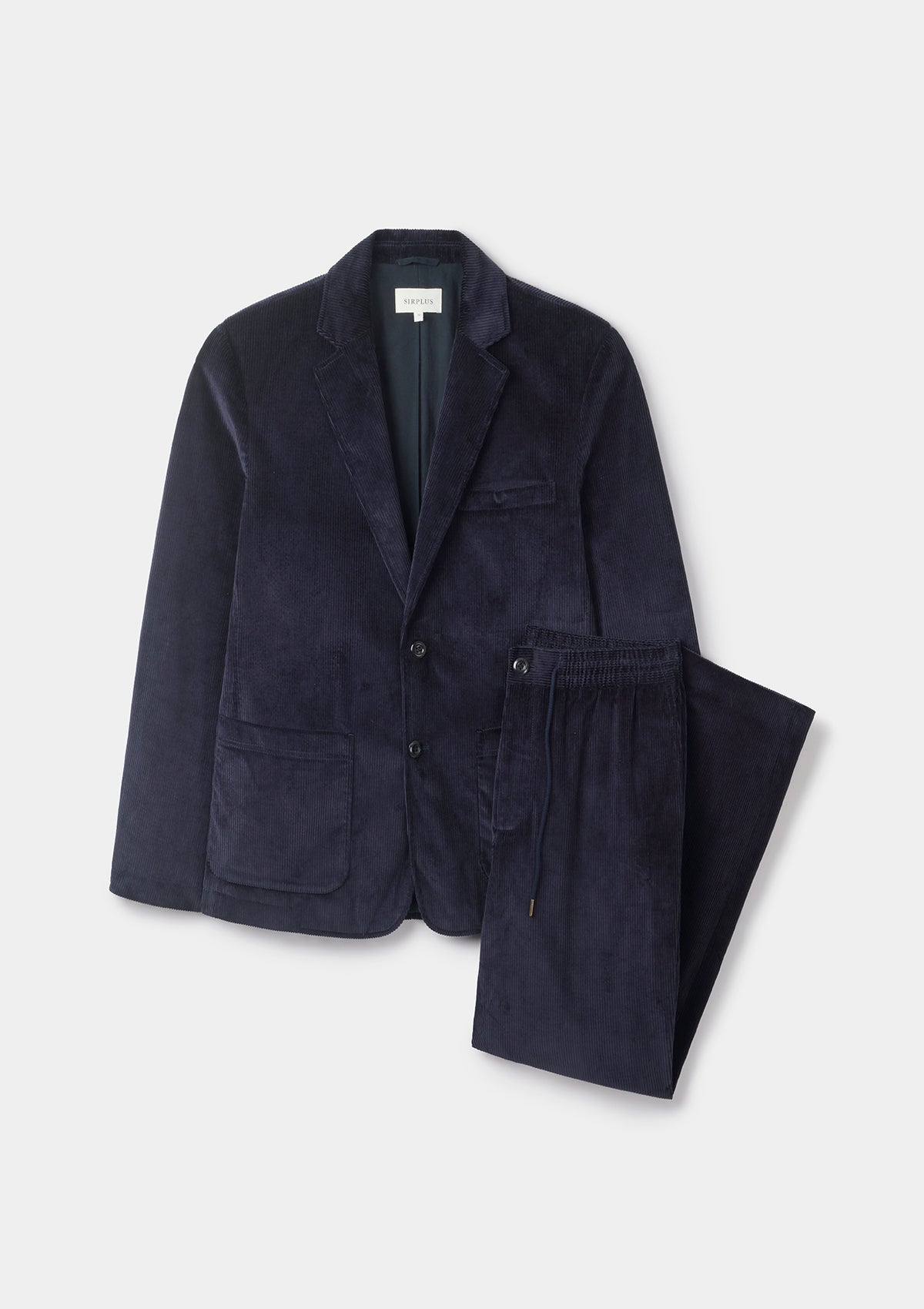 Navy Cotton-Corduroy Drawstring Trousers, Casual Trousers - SIRPLUS