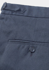 Navy Cotton Linen Formal Trousers, Formal Trousers - SIRPLUS