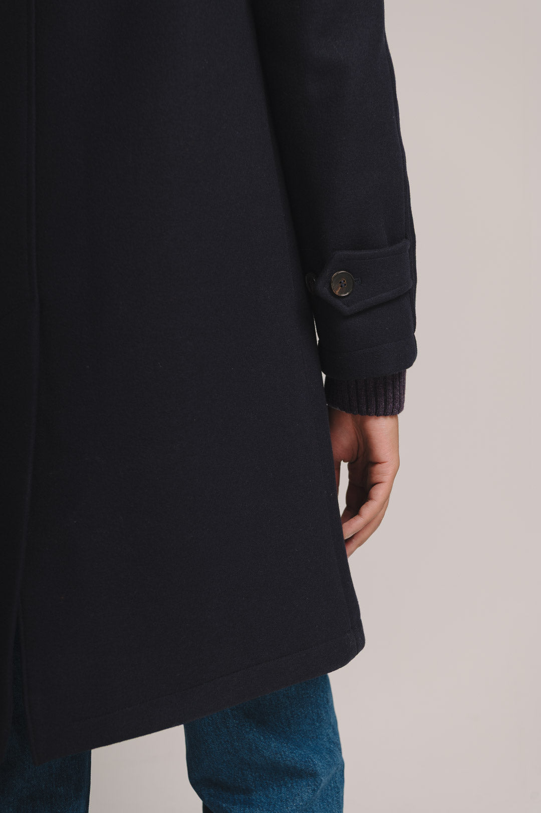 Ink Navy Wool Raglan Overcoat