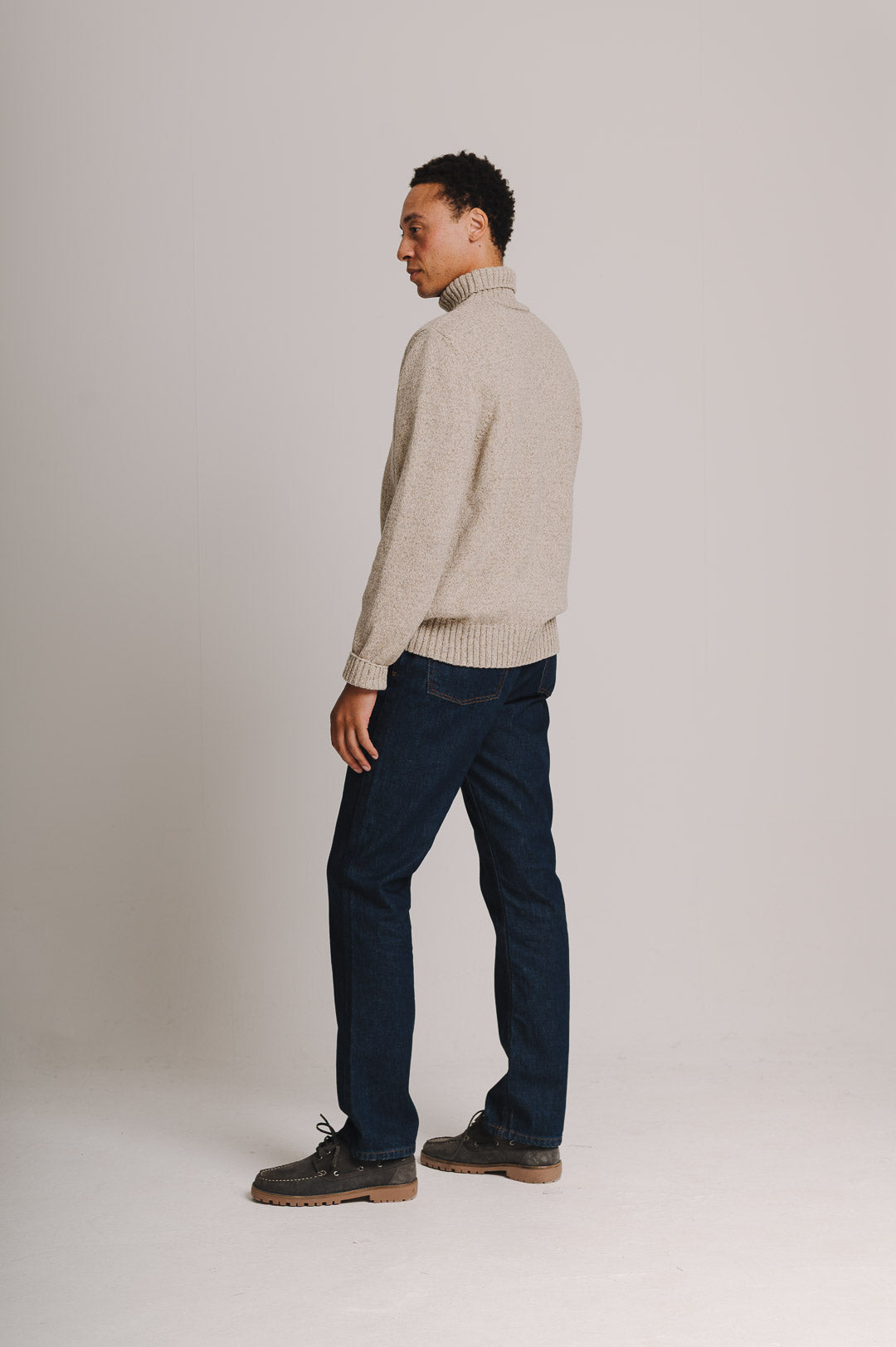 Beige Marl Rollneck Jumper