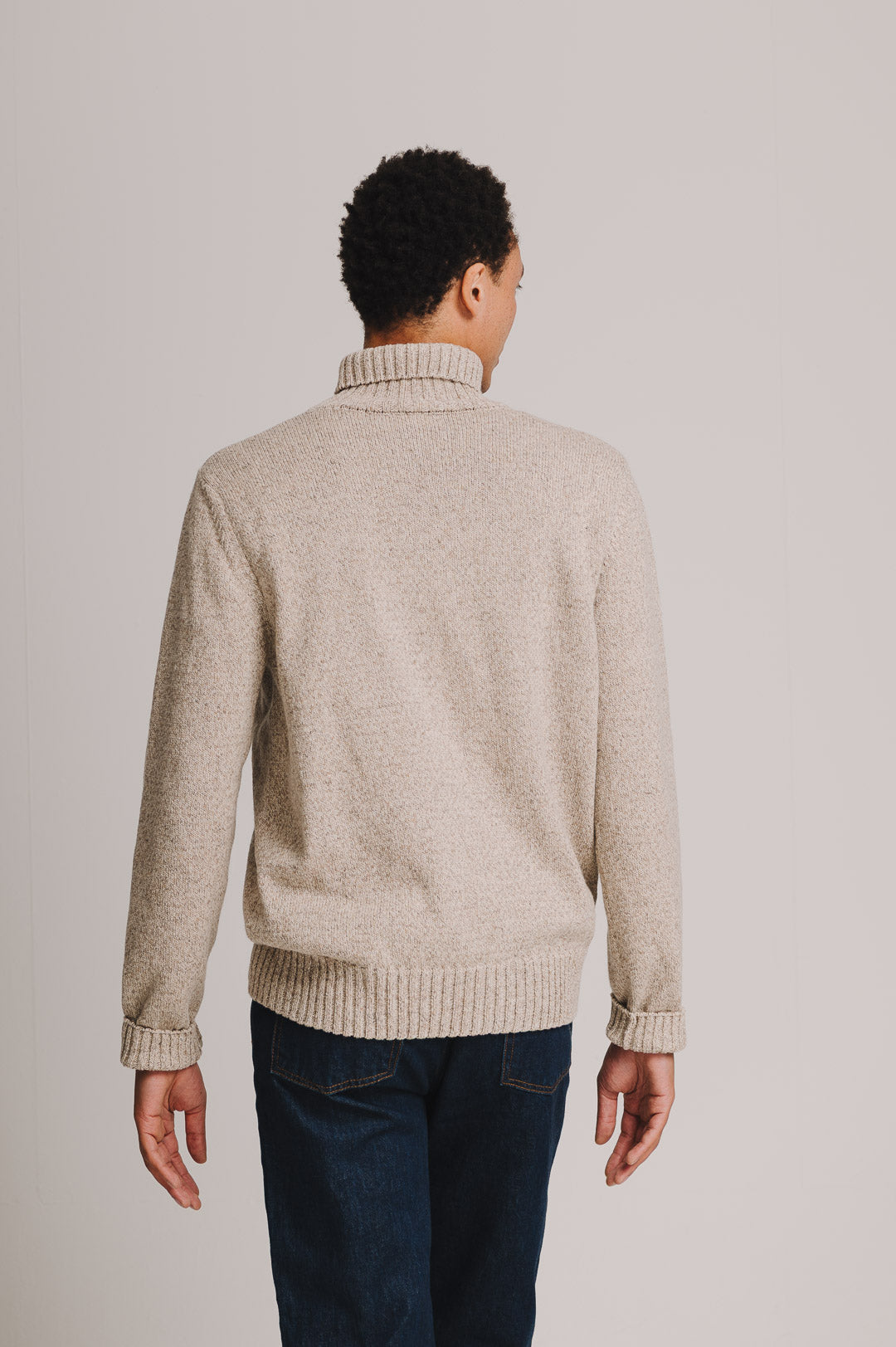 Beige Marl Rollneck Jumper