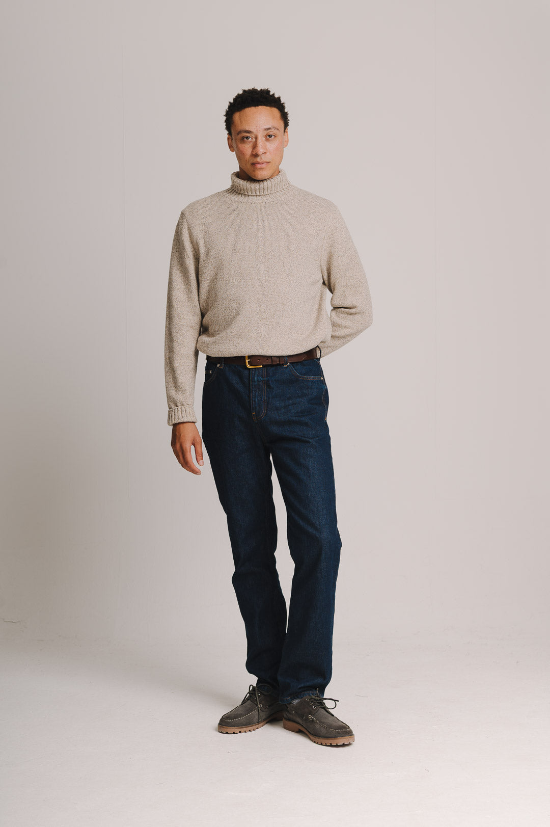 Beige Marl Rollneck Jumper