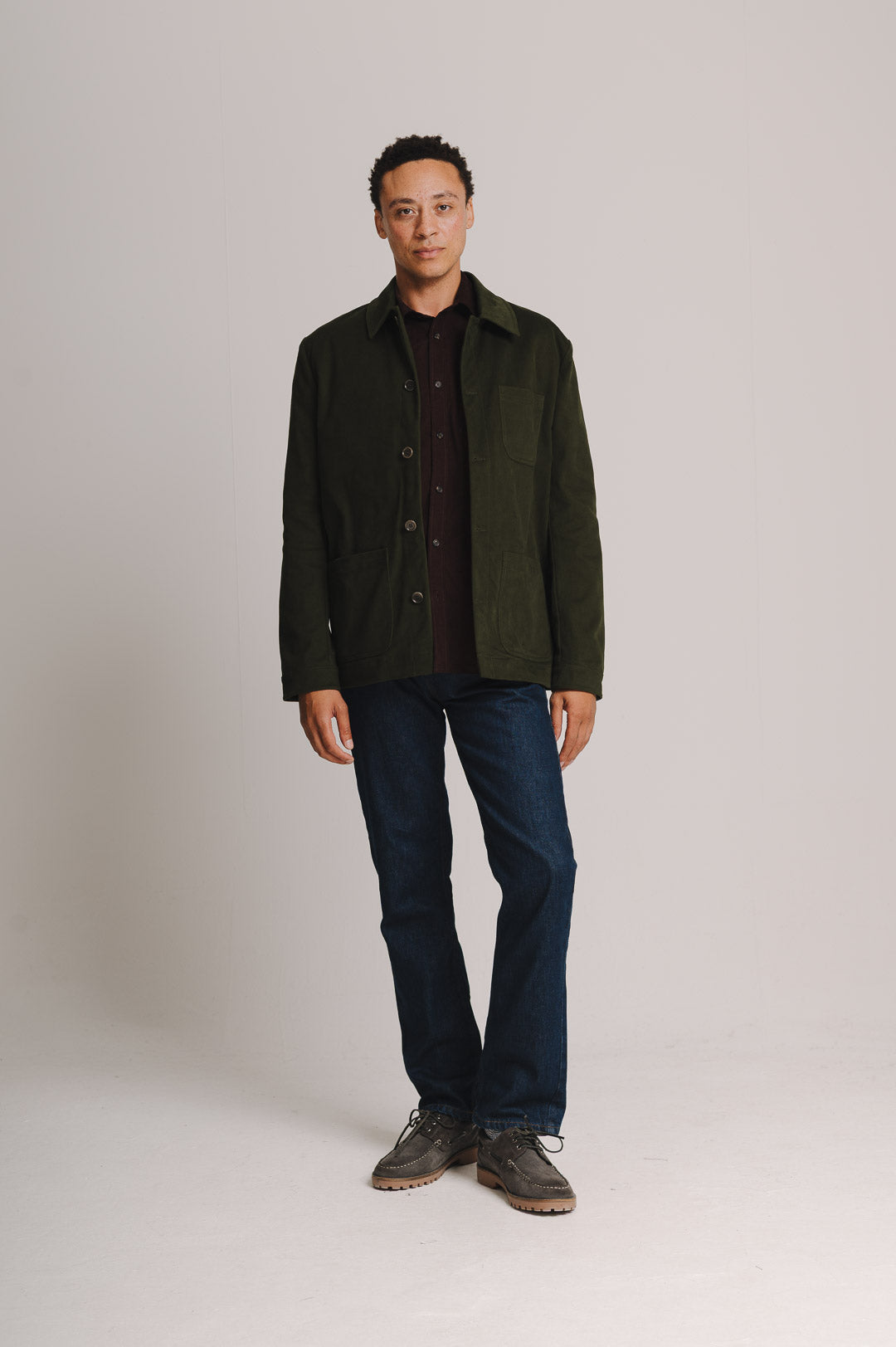 Olive Cotton Chore Jacket
