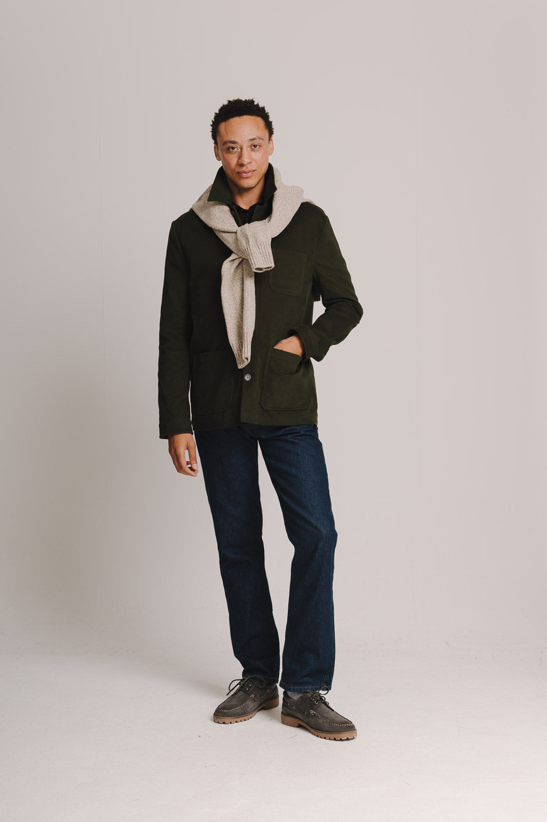 Olive Cotton Chore Jacket