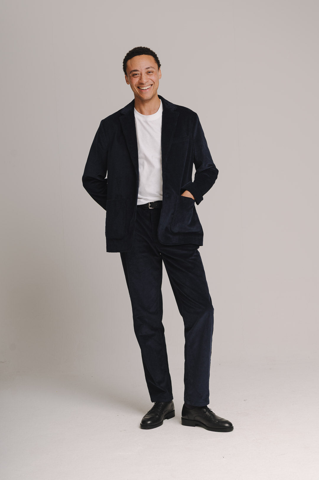 Indigo Cotton-Corduroy Blazer