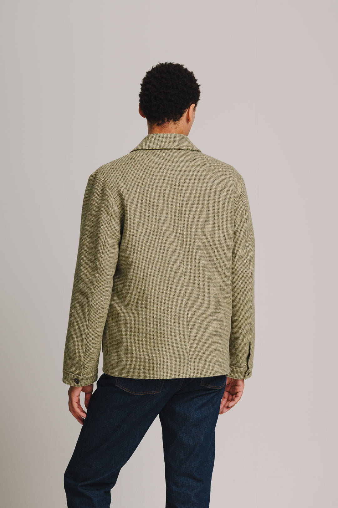 Soft Green Tweed Wool Chore Jacket