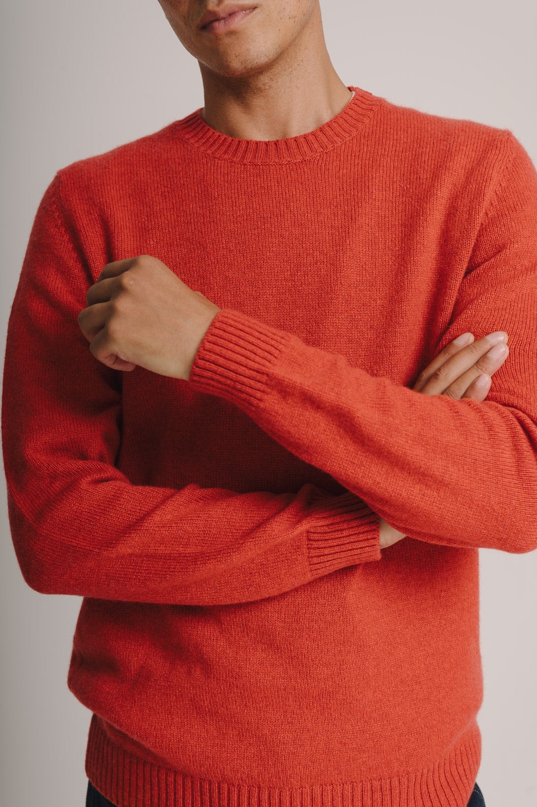 Tomato Red Cashmere Crew Neck Jumper