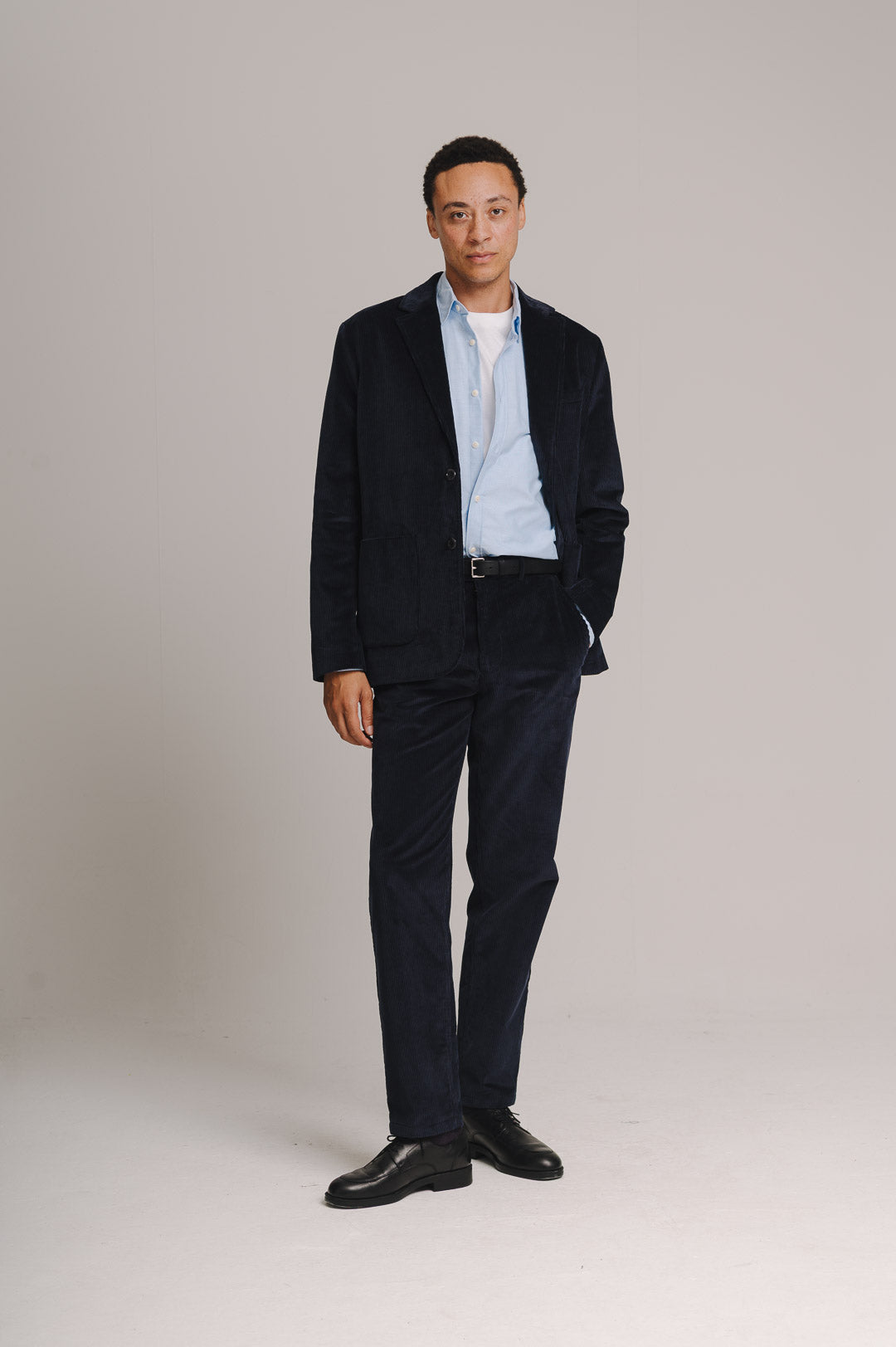 Indigo Cotton-Corduroy Blazer