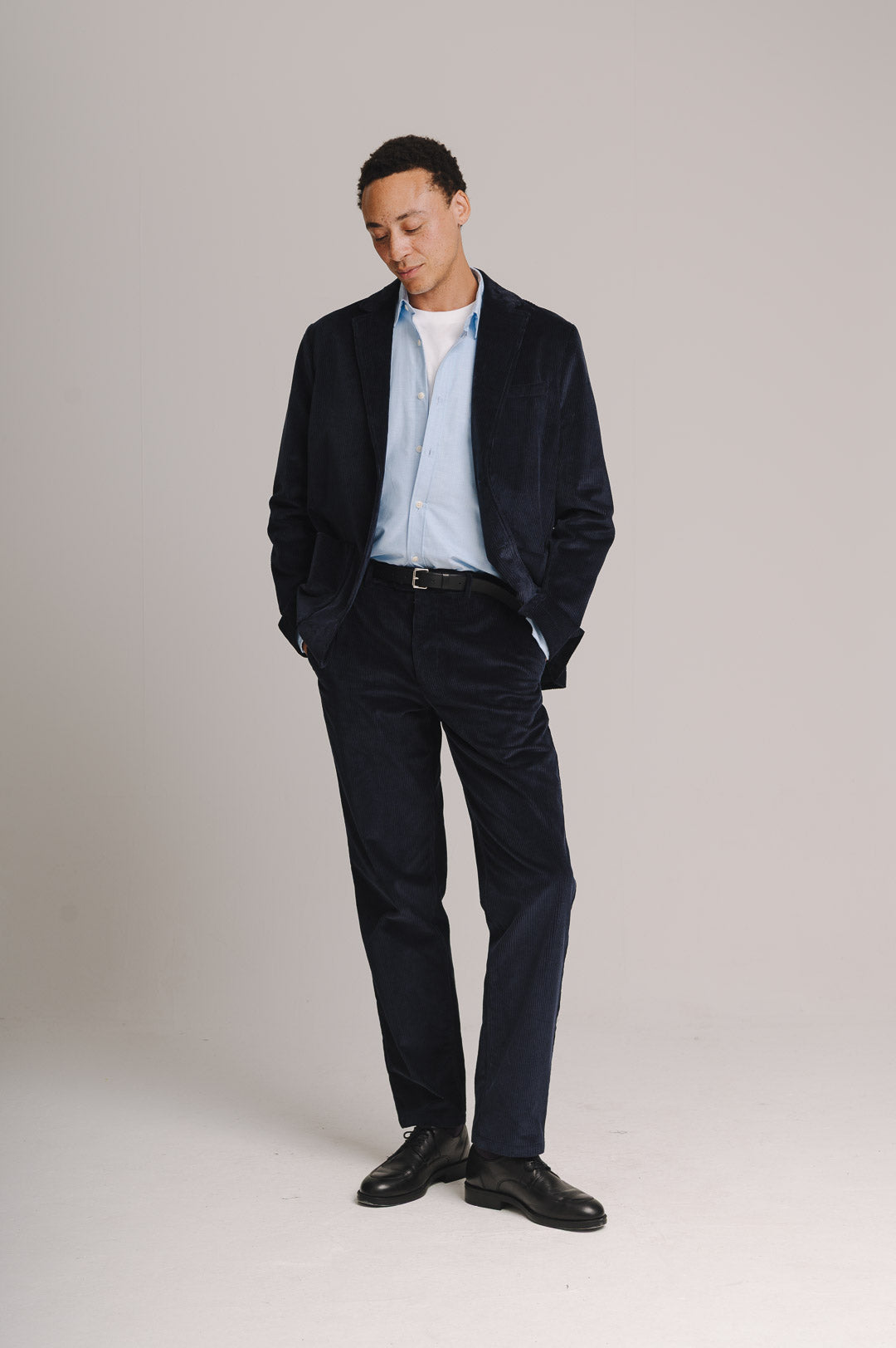 Indigo Cotton-Corduroy Blazer