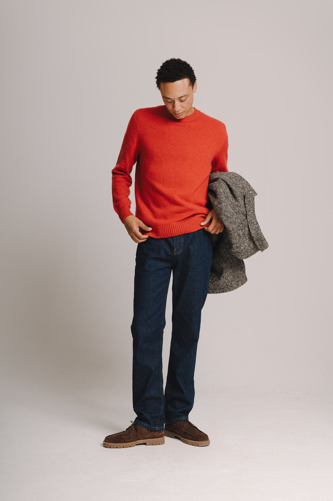 Tomato Red Cashmere Crew Neck Jumper