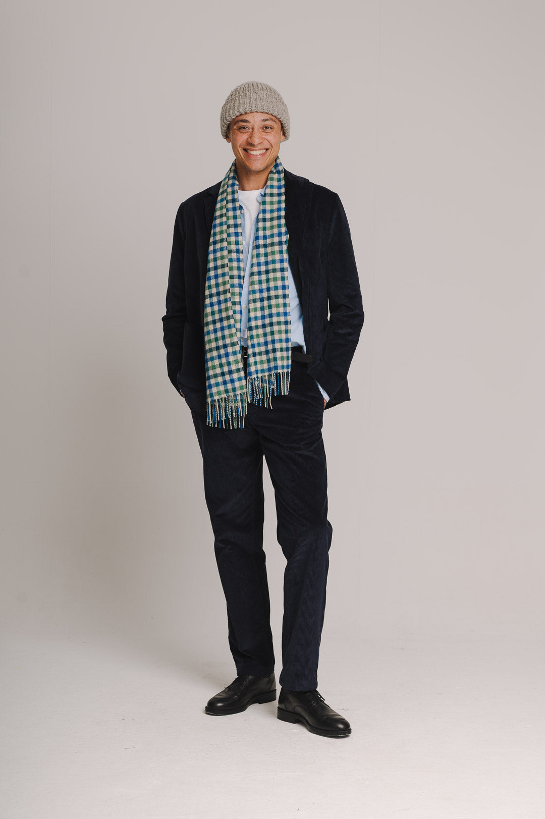 Indigo Cotton-Corduroy Blazer