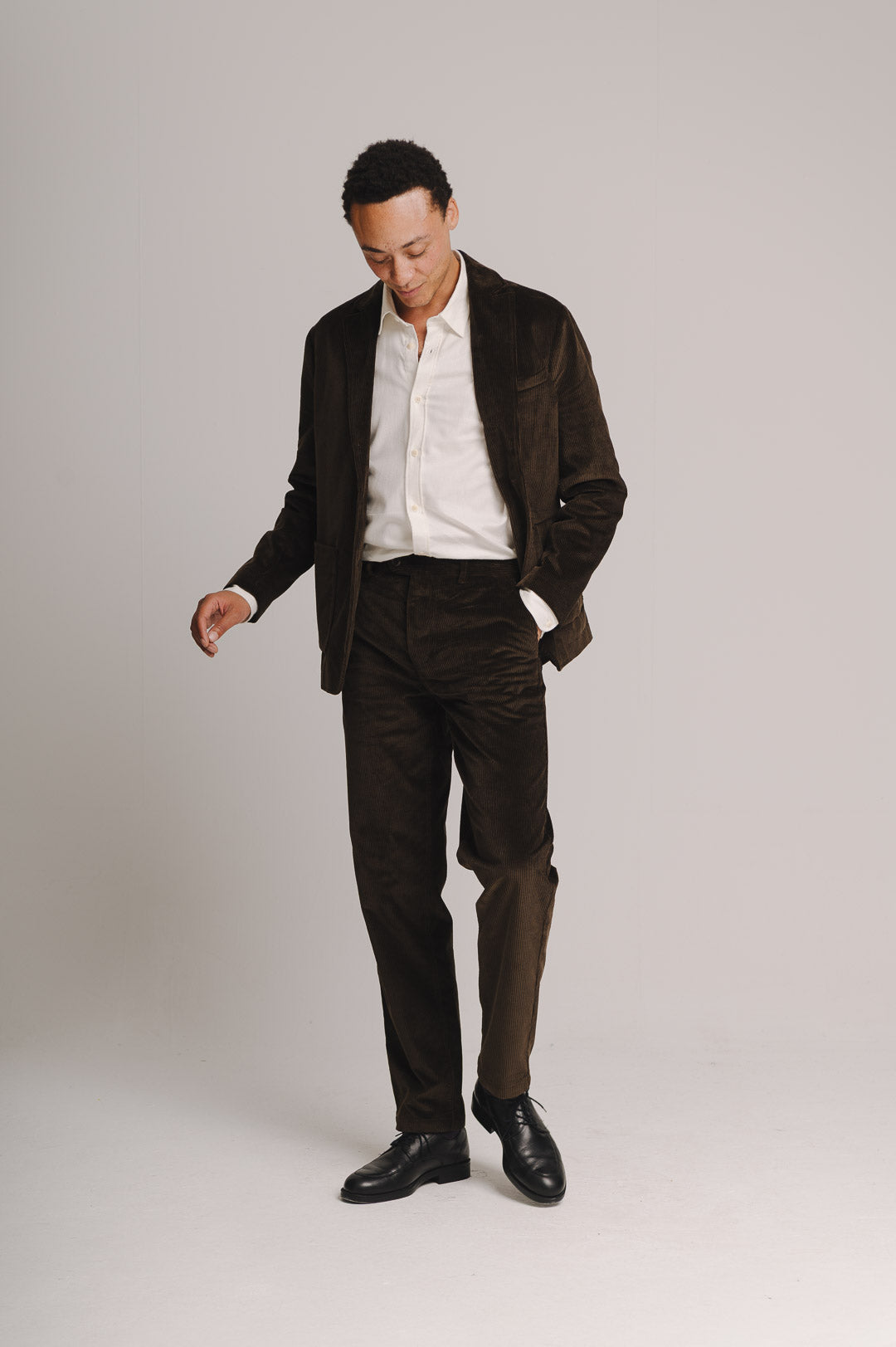 Coffee Cotton-Corduroy Blazer