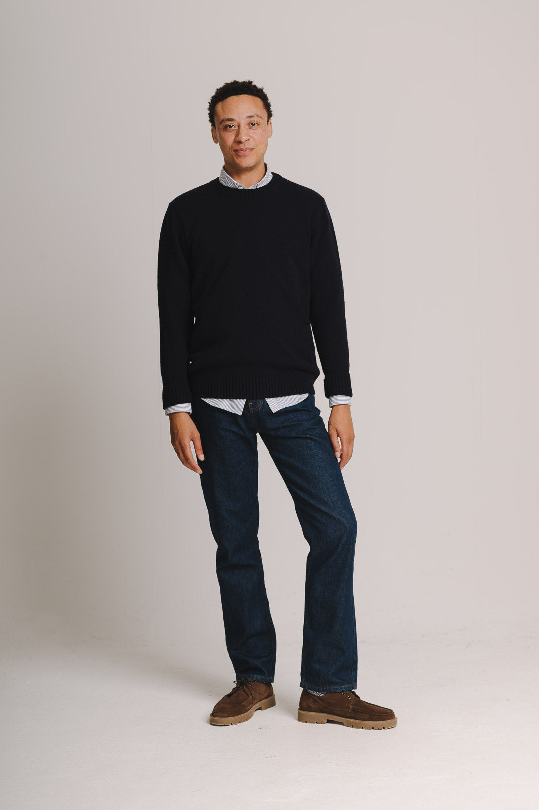 Ink Navy Lambswool Crew Neck Jumper
