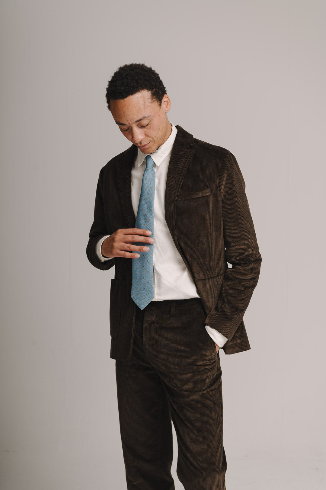 Coffee Cotton-Corduroy Blazer