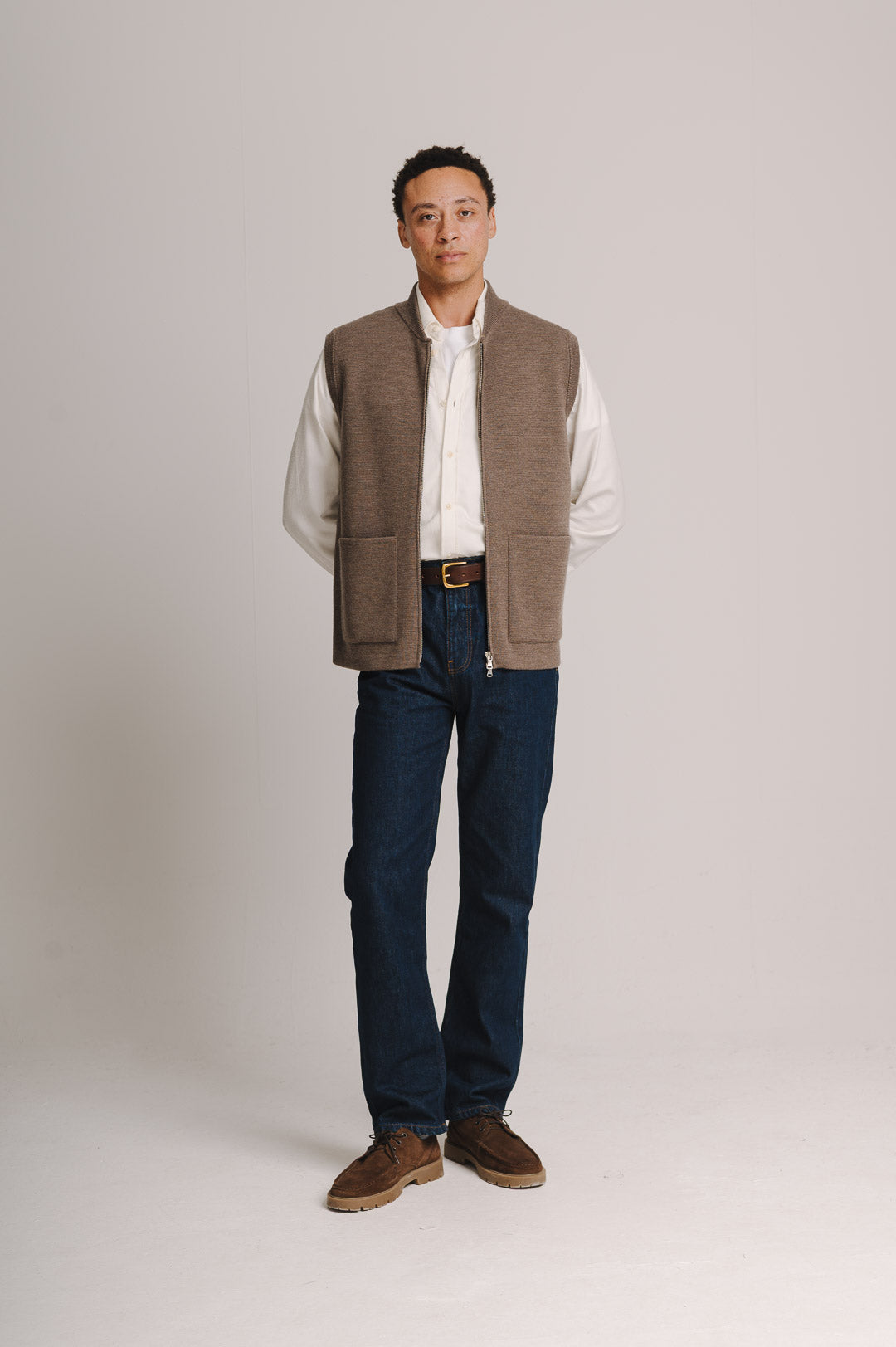 Oatmeal Merino Knit Gilet | SIRPLUS