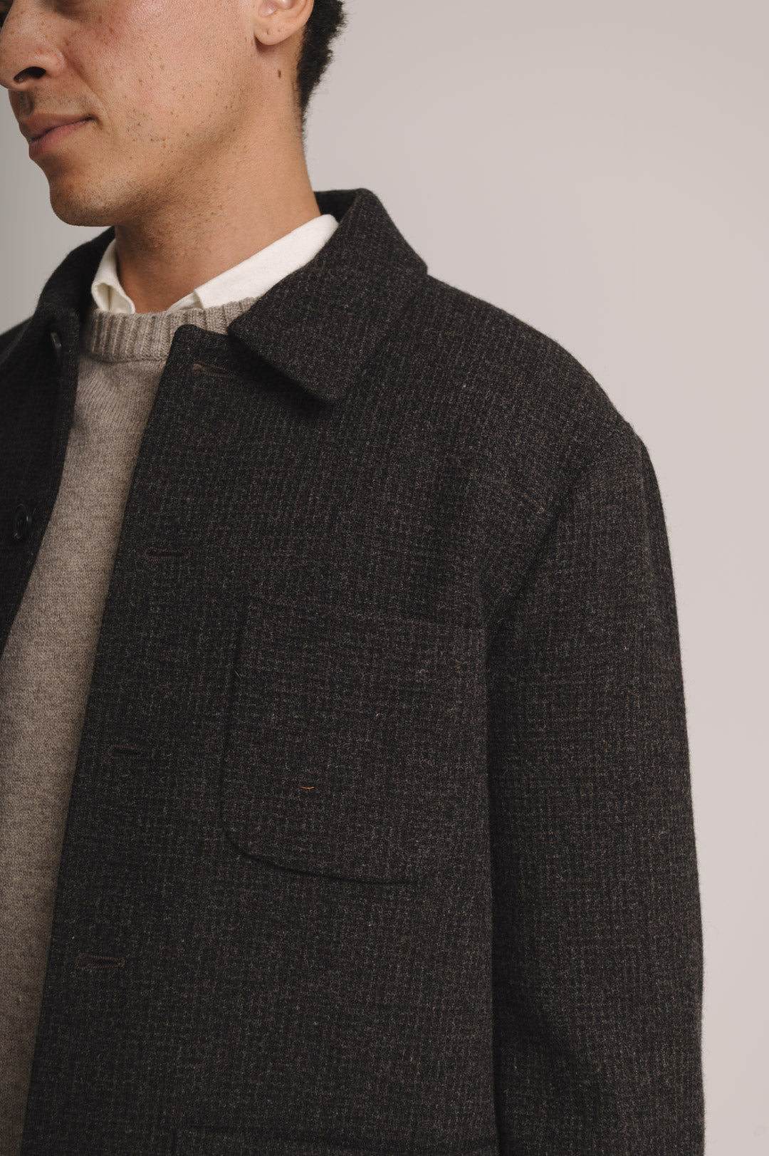 Cocoa Weave Merino Wool Chore Jacket | SIRPLUS