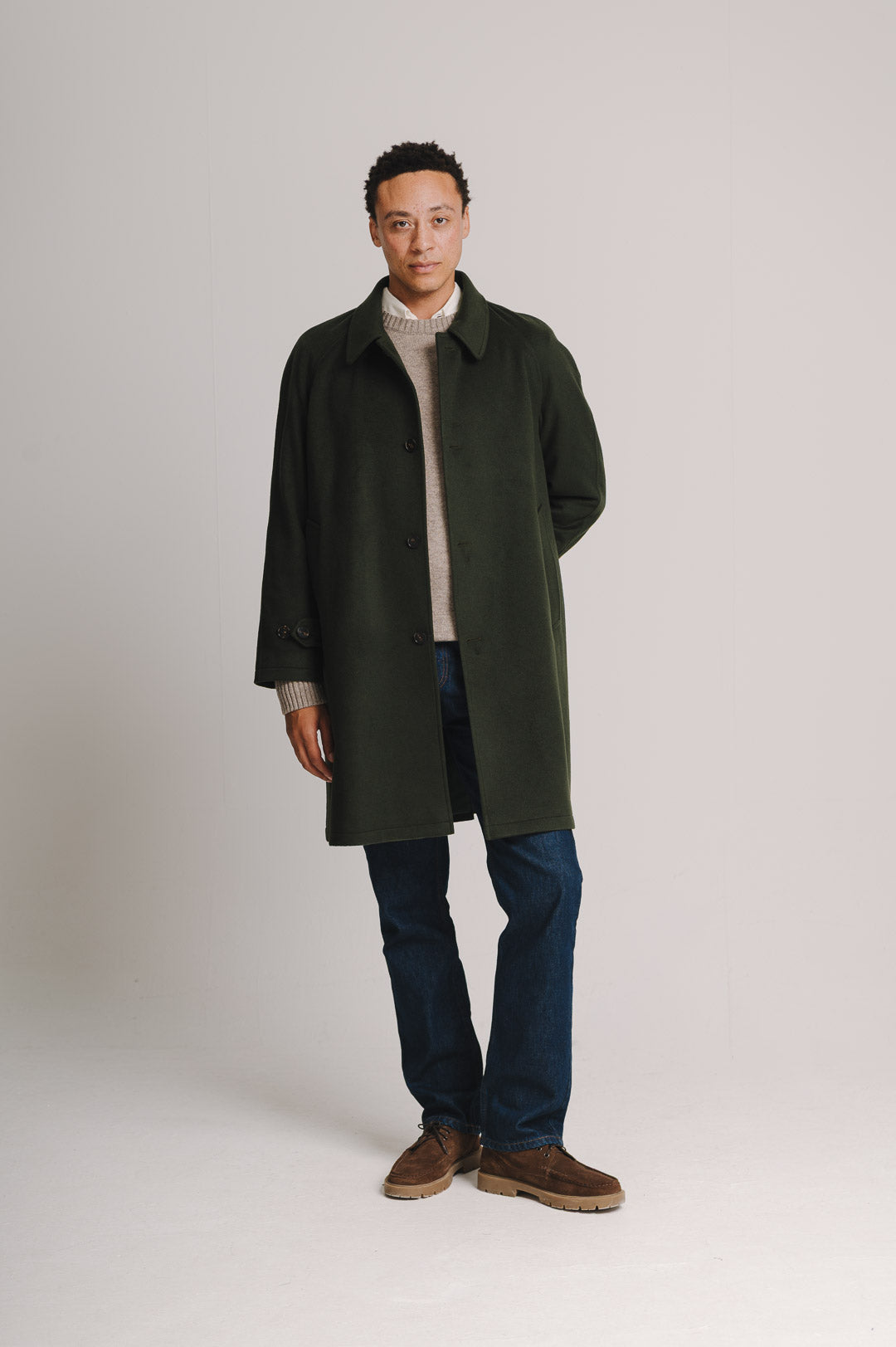 Juniper Green Cashmere Overcoat