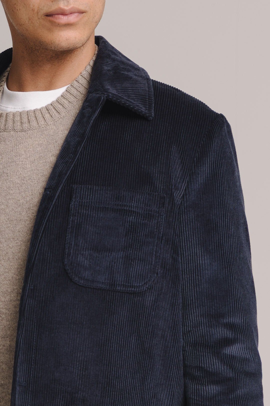 Indigo Cotton-Corduroy Chore Jacket