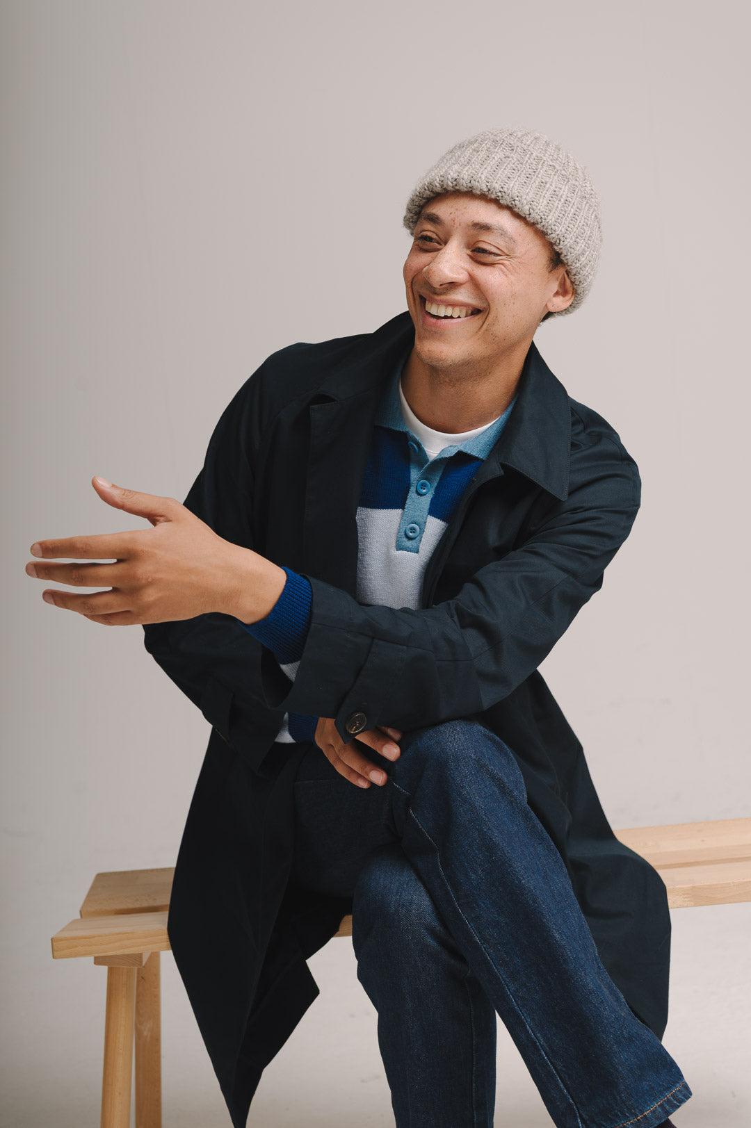 Navy Ventile Cotton Mac