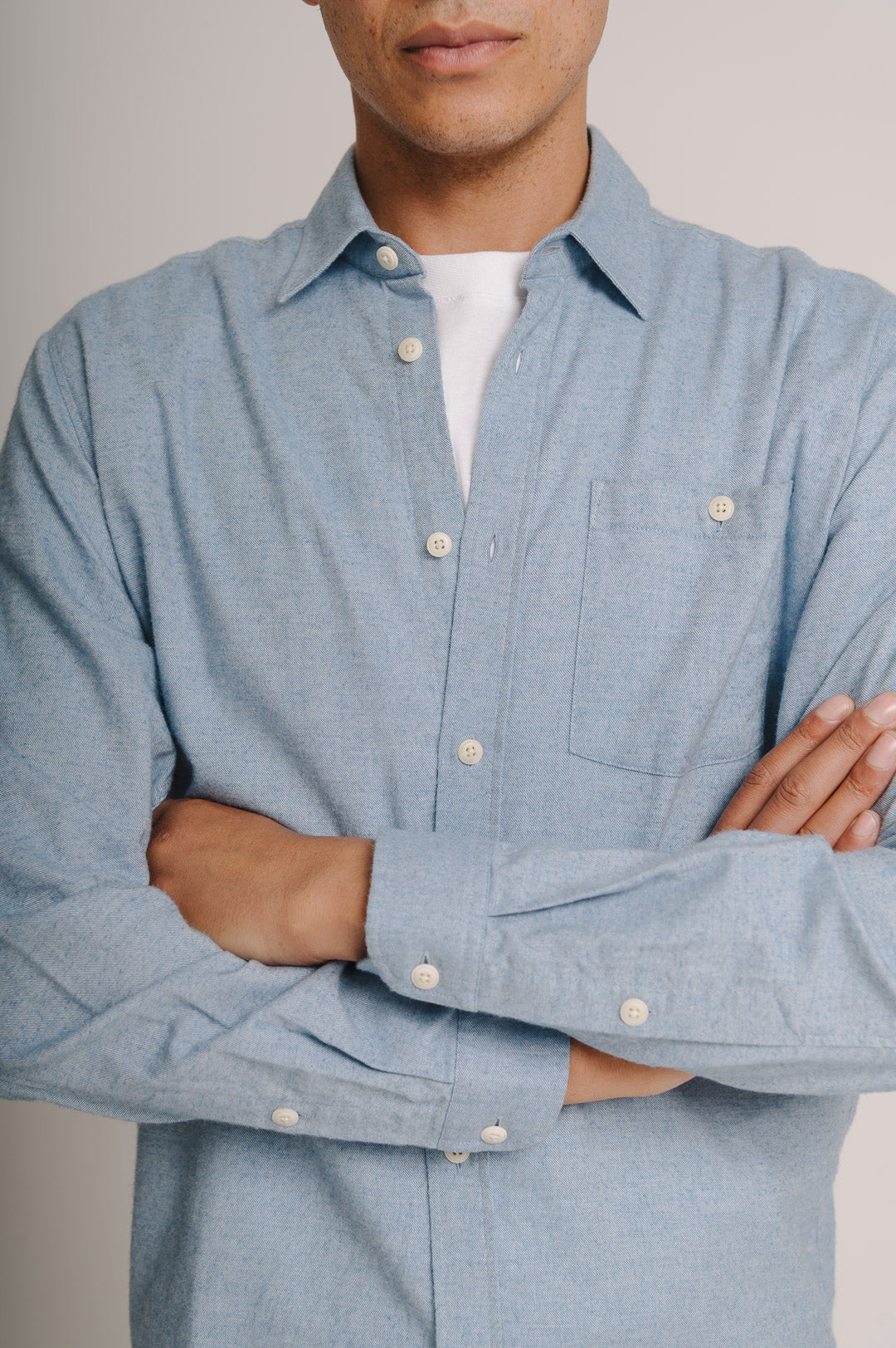 Blue Cotton Cashmere Shirt