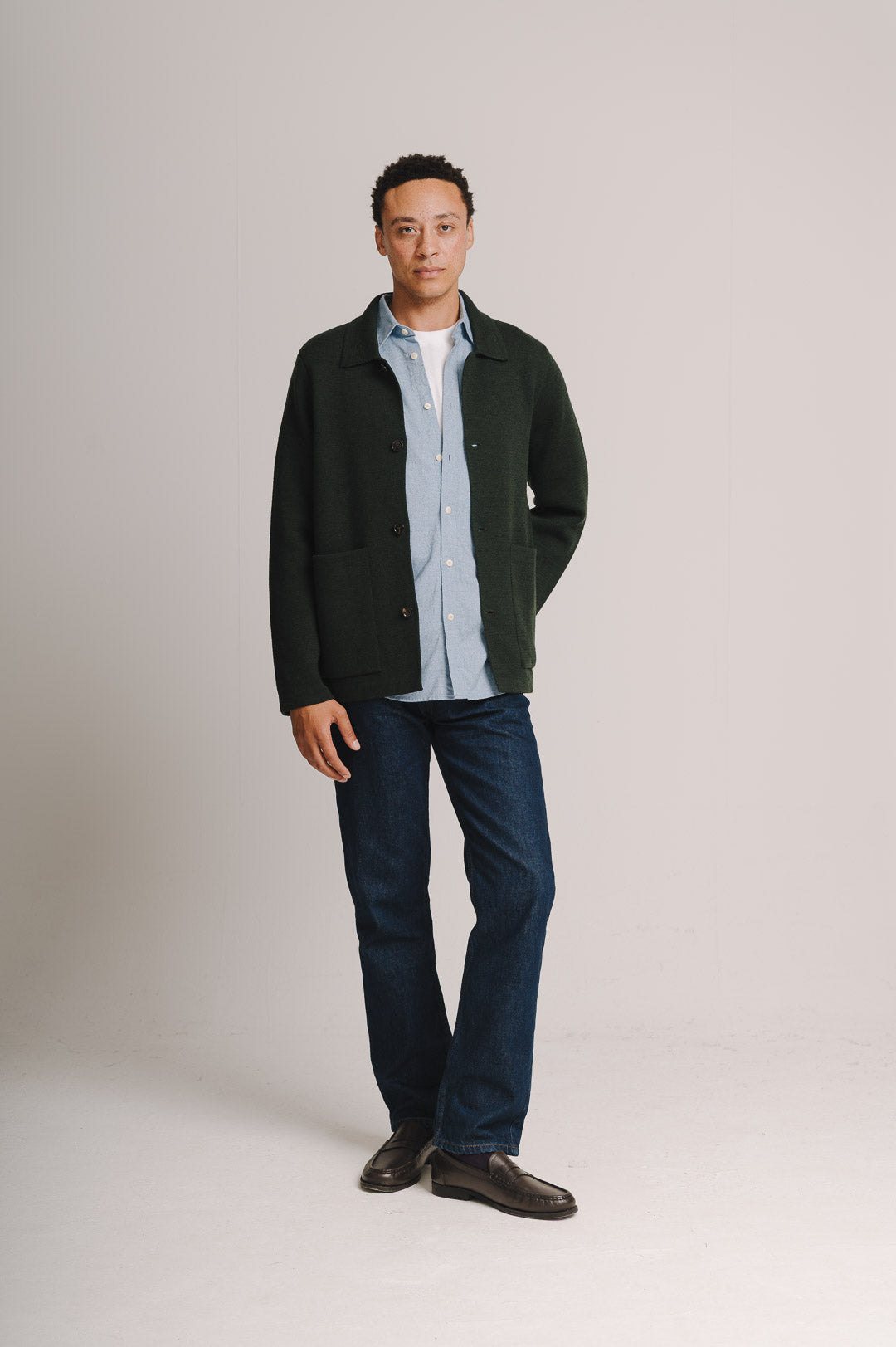 Pine Green Merino Knit Jacket