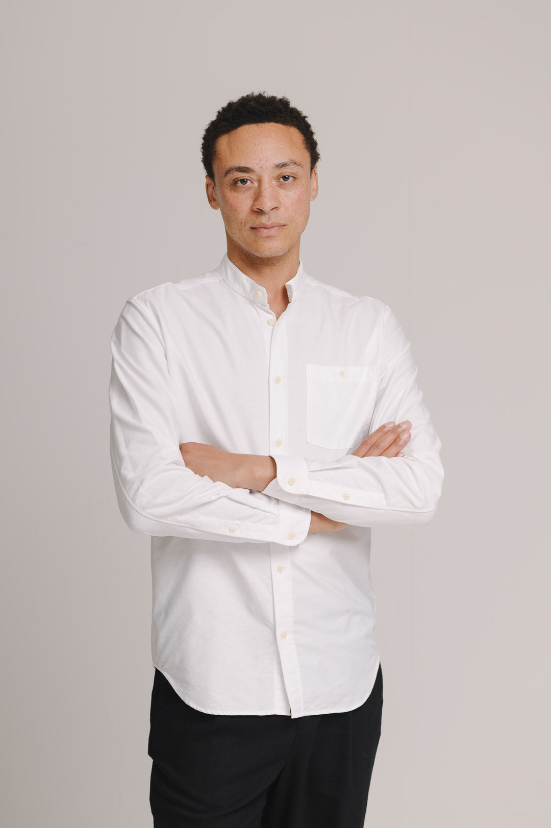 White Oxford Grandad Shirt