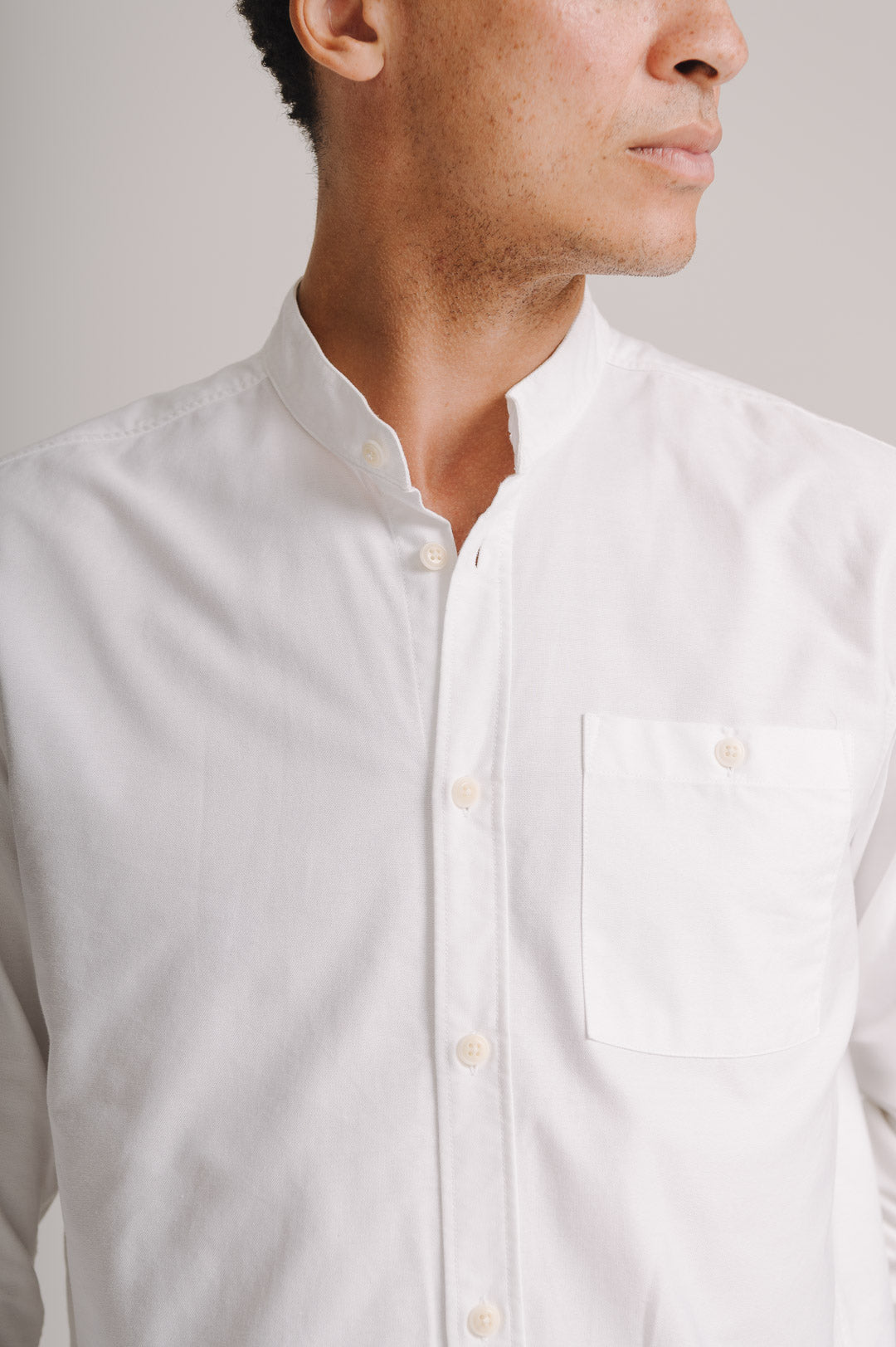 White Oxford Grandad Shirt