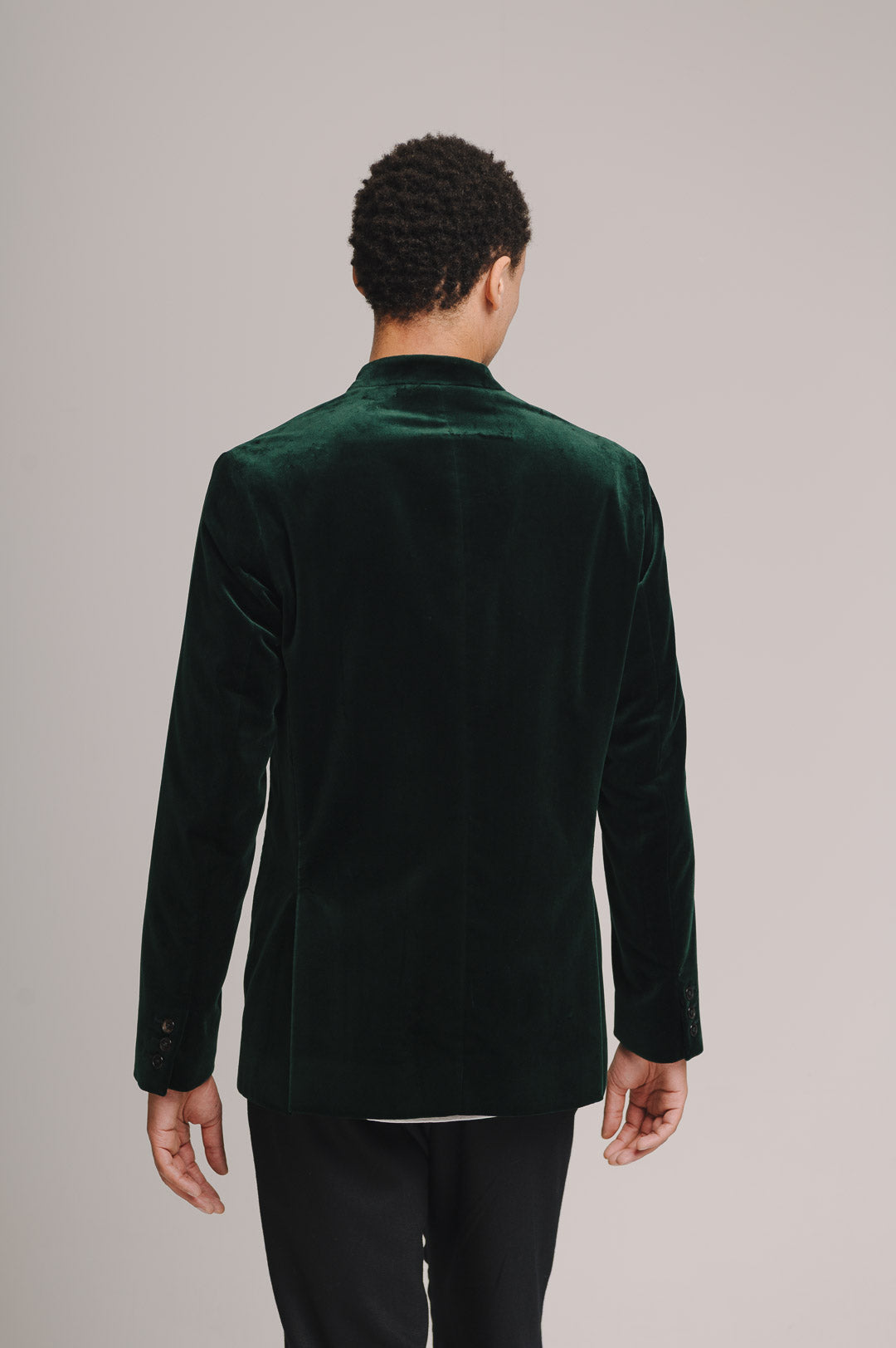 Ivy Green Organic Velvet Nehru Jacket