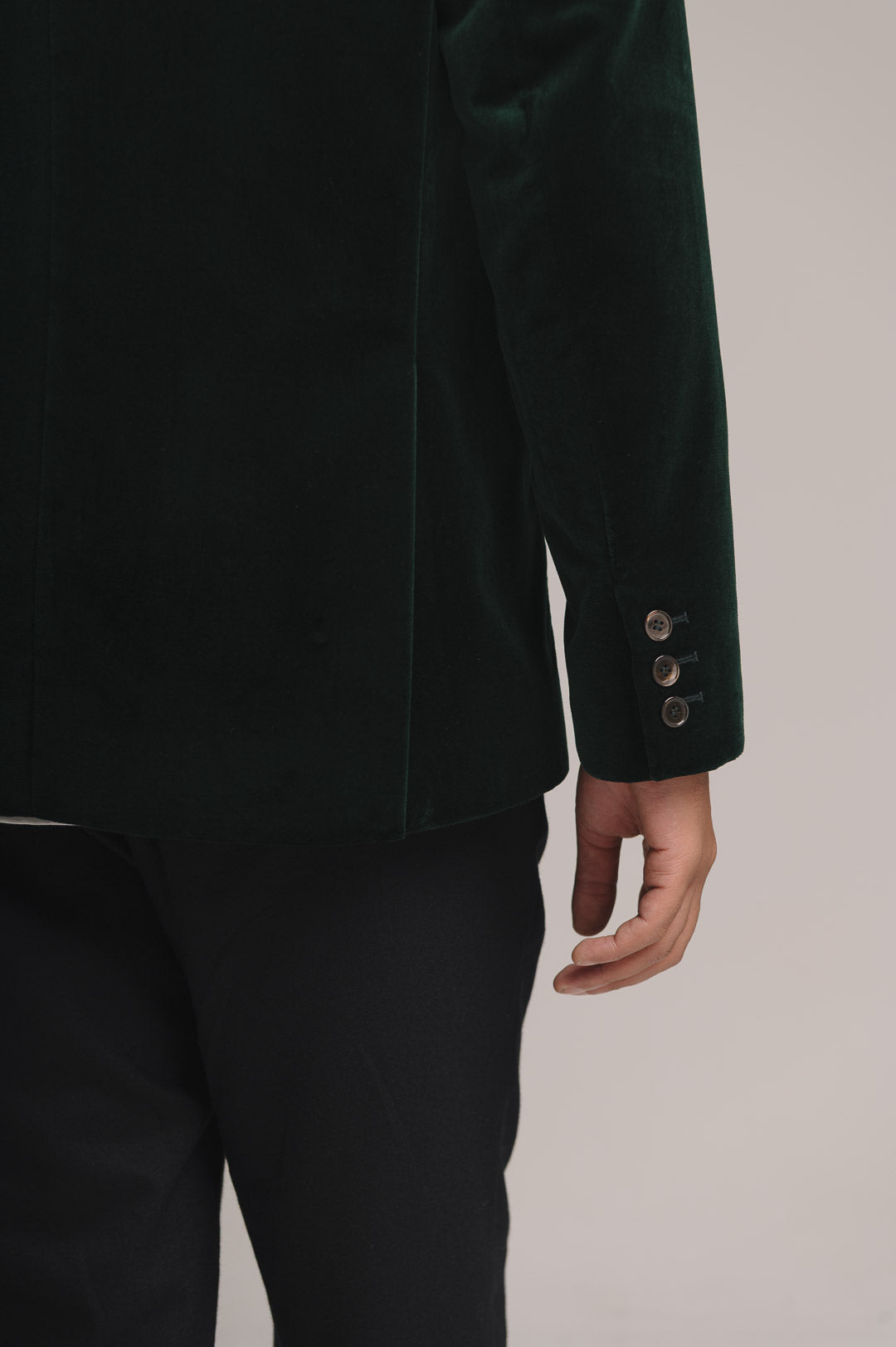 Ivy Green Organic Velvet Nehru Jacket