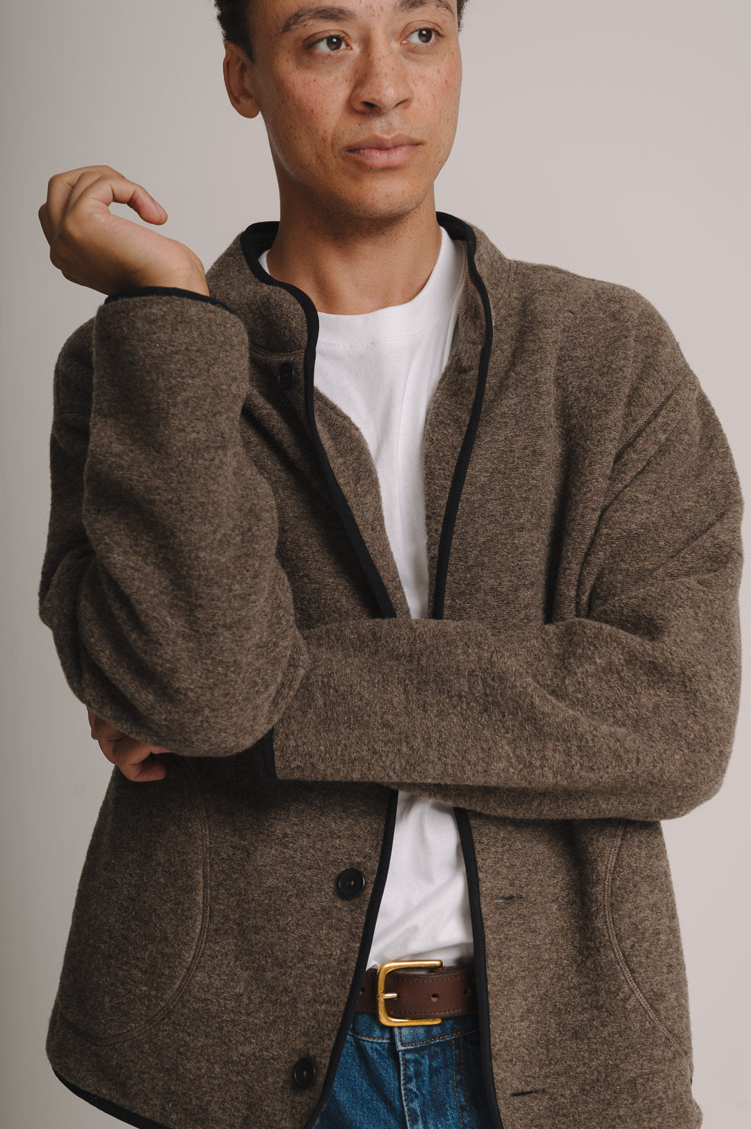Mushroom Boiled Wool Jacket | SIRPLUS