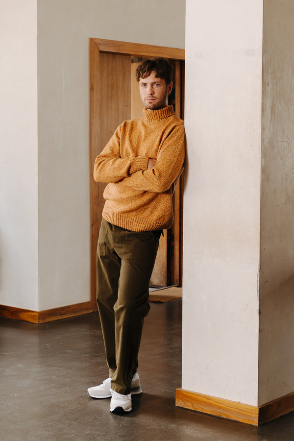 Apricot Melange Roll Neck Jumper