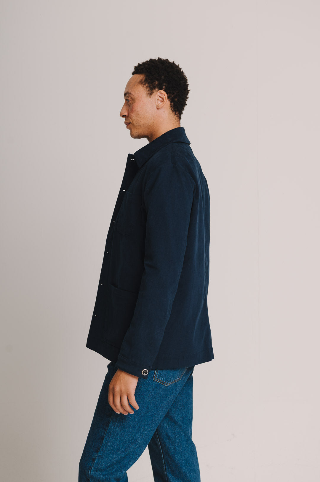 Navy Cotton Chore Jacket