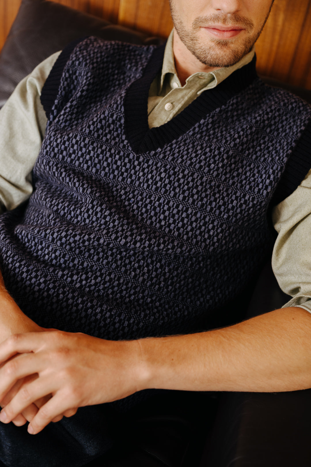 Blue Tile Fair-Isle Vest