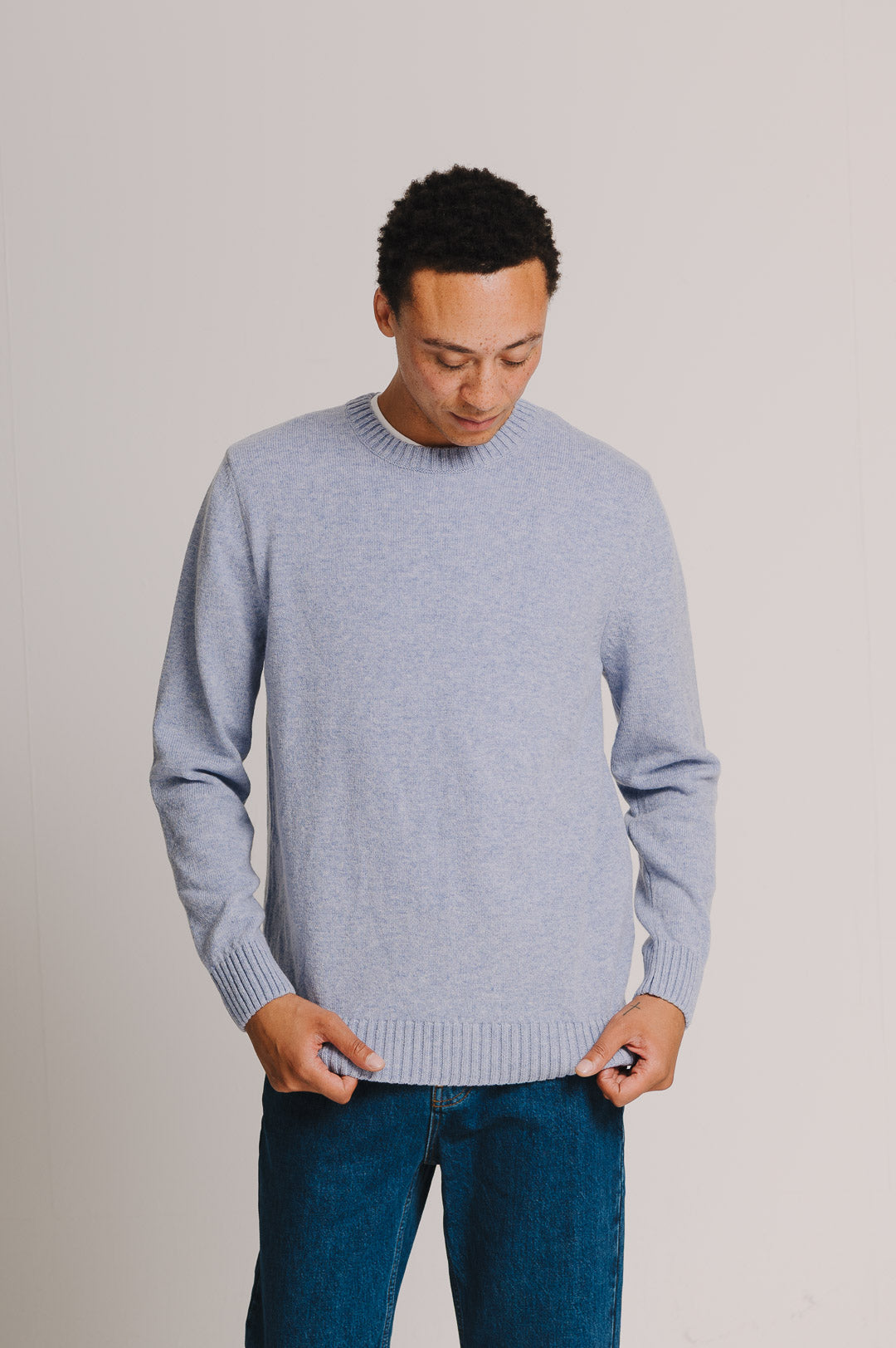 Pale Lavender Lambswool Crew Neck Jumper