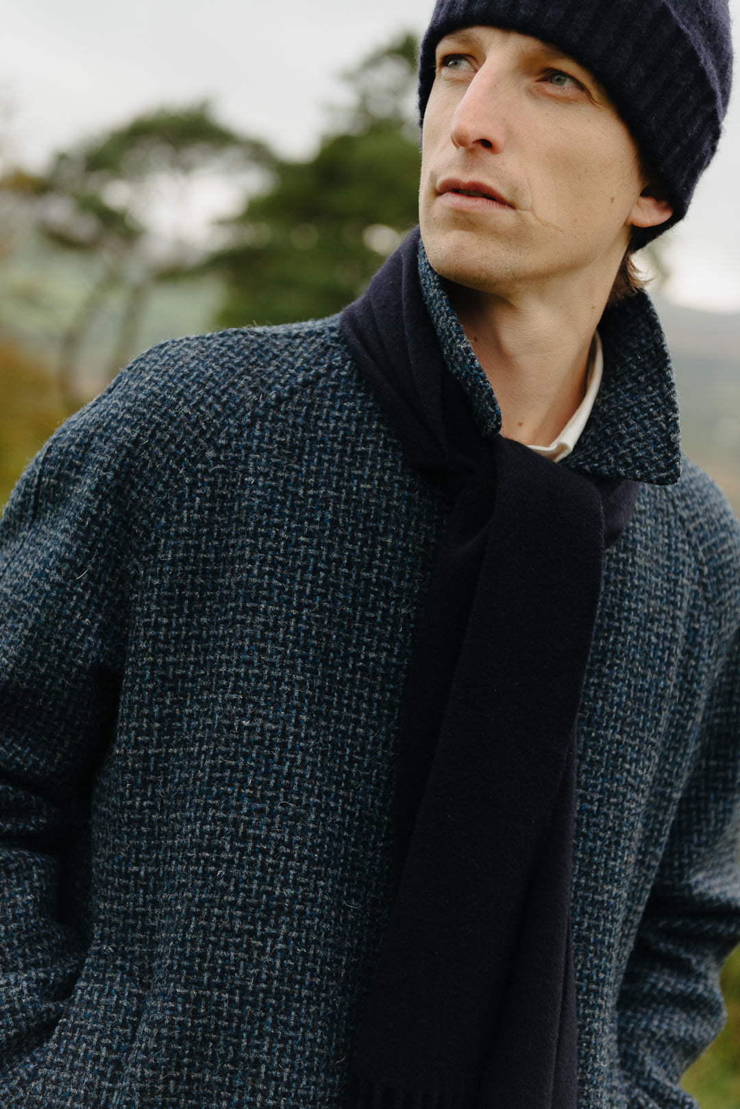 Navy and grey scarf online
