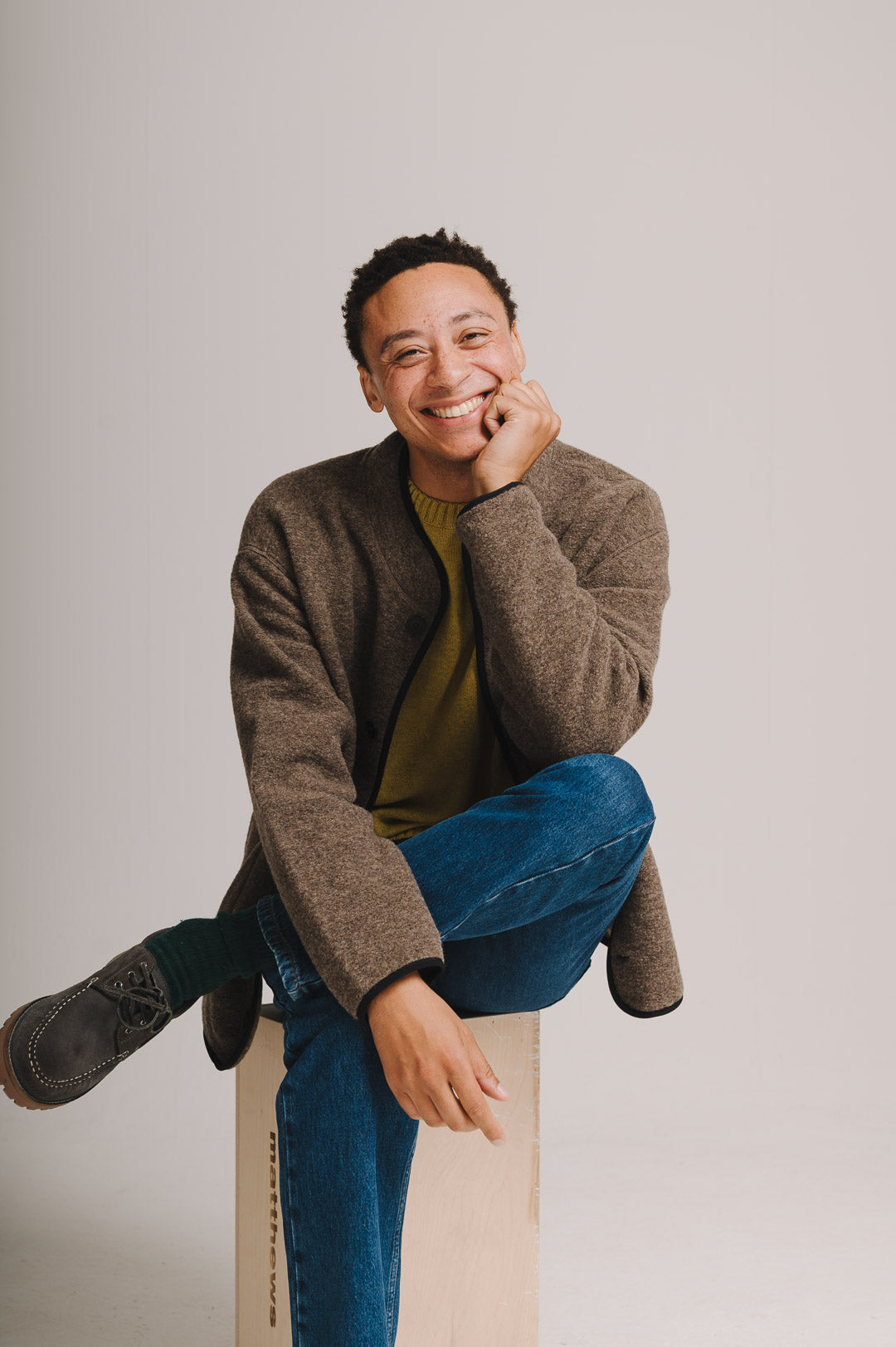 Mushroom Boiled Wool Jacket