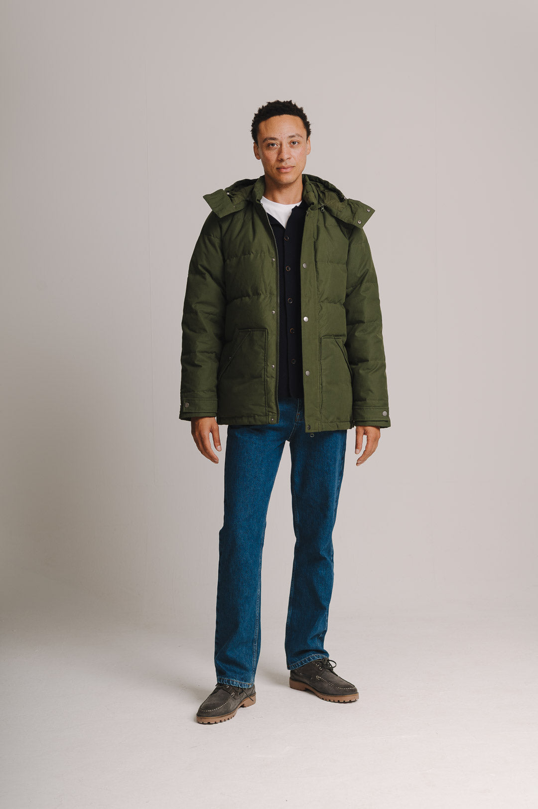 Olive Ventile Cotton Down Jacket