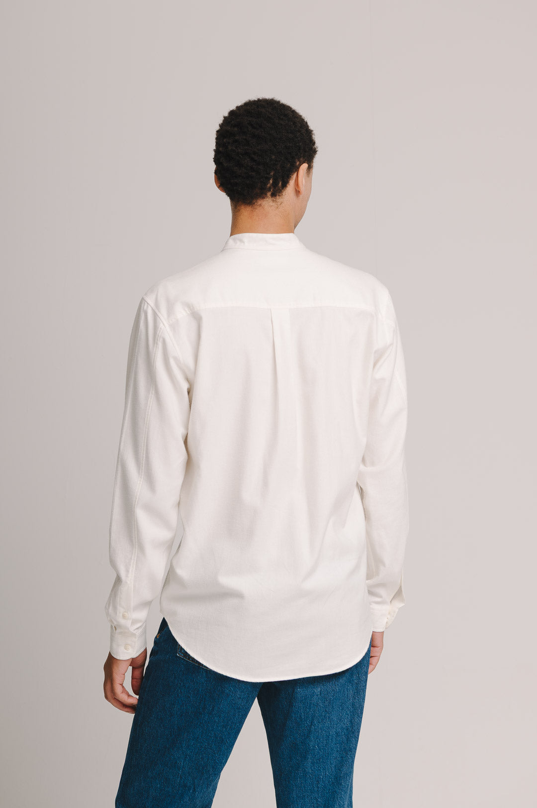 Cream Cotton Cashmere Grandad Shirt