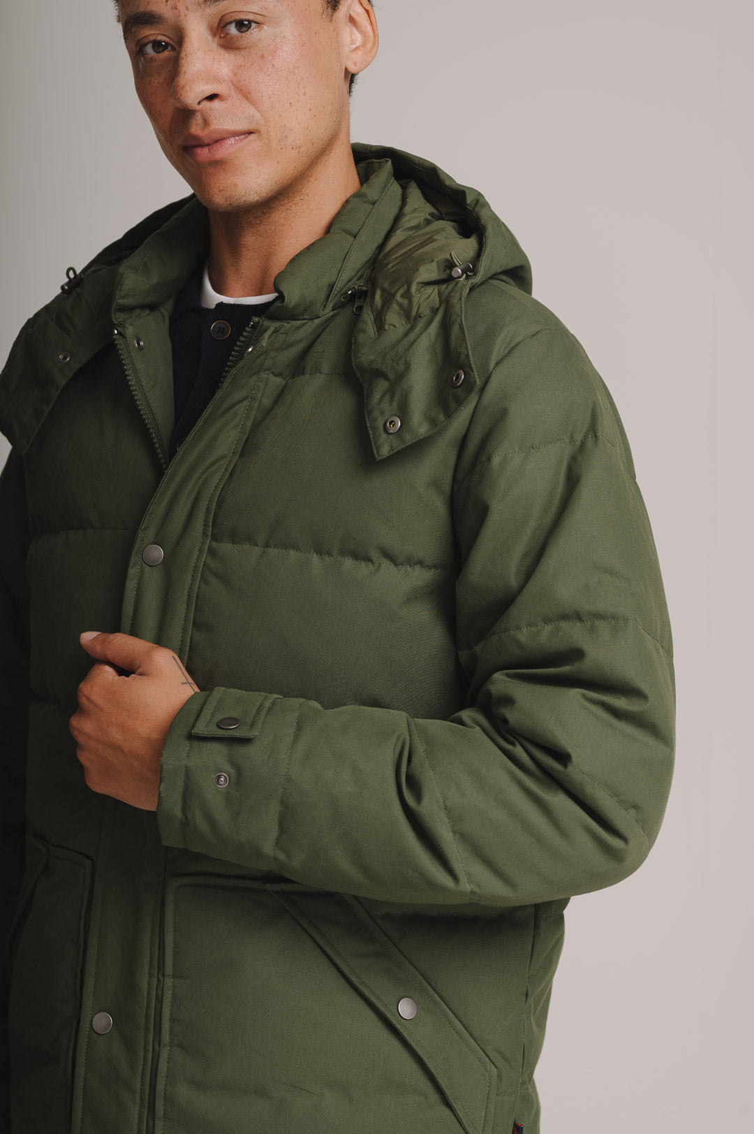 Olive Ventile Cotton Down Jacket