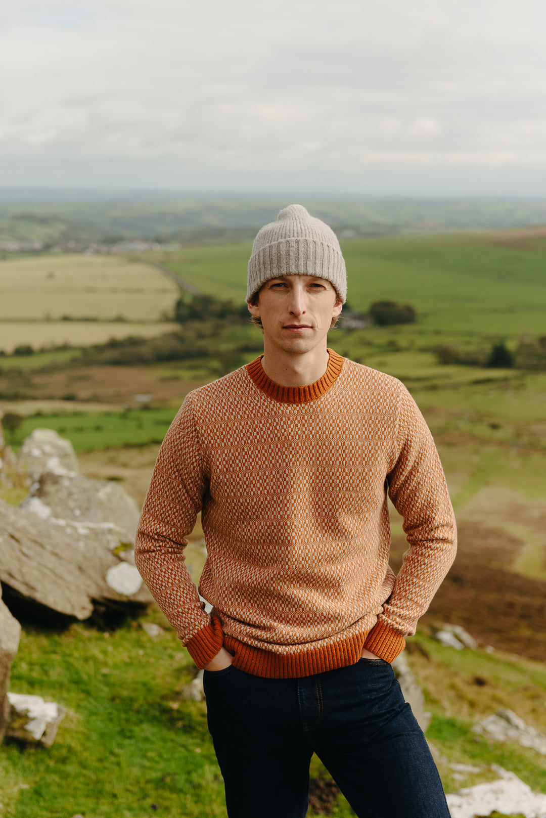 Orange Tile Fair-Isle Jumper, Crew Neck Jumper - SIRPLUS