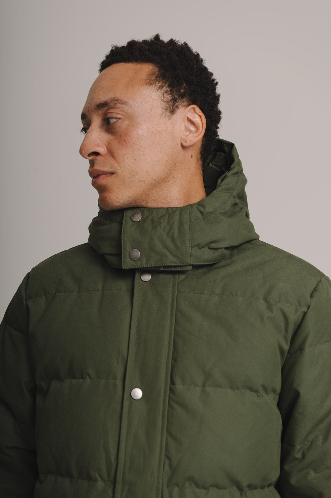 Olive Ventile Cotton Down Jacket