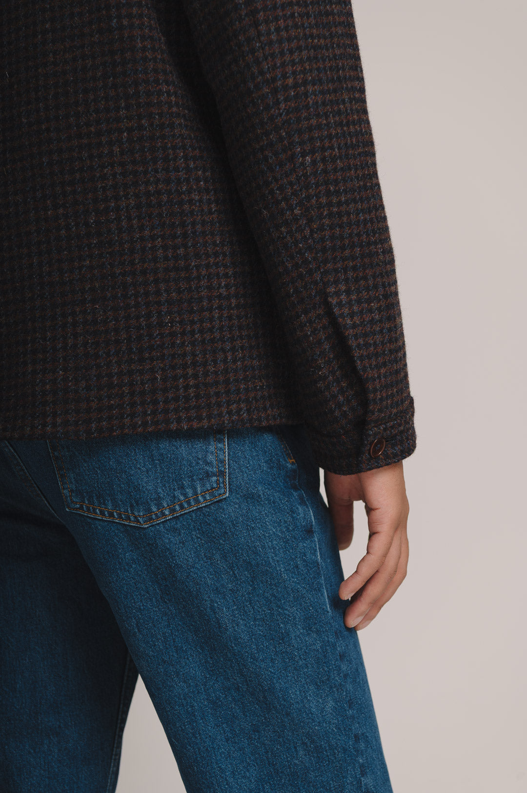 Navy Rust Check Wool Chore Jacket