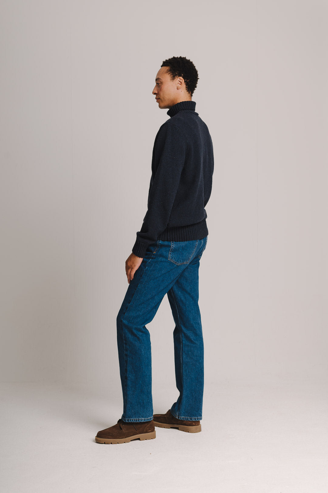 Navy Marl Rollneck Jumper