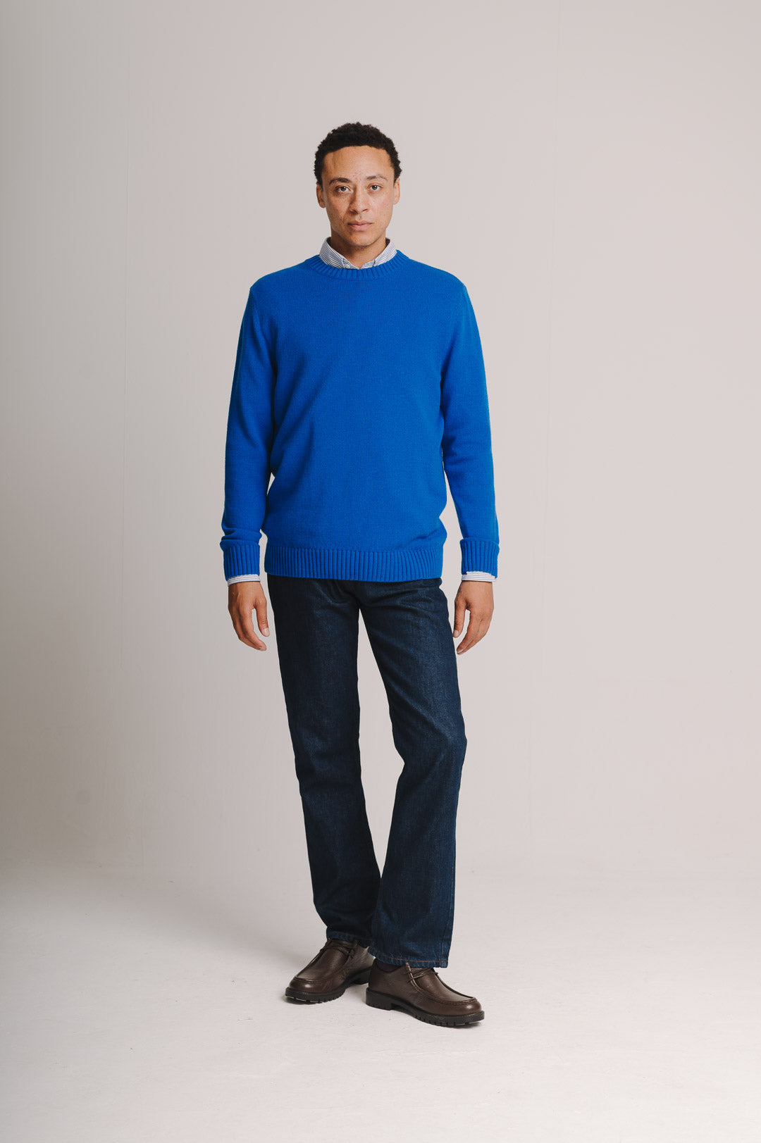 Azure Lambswool Crew Neck Jumper | SIRPLUS