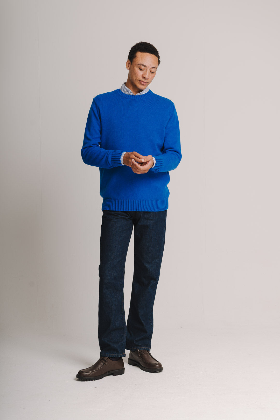 Azure Lambswool Crew Neck Jumper | SIRPLUS