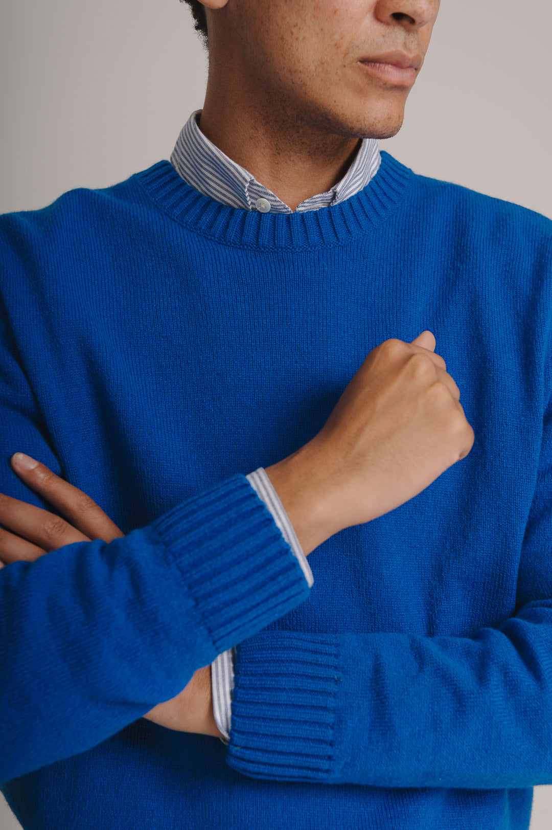 Azure Lambswool Crew Neck Jumper | SIRPLUS
