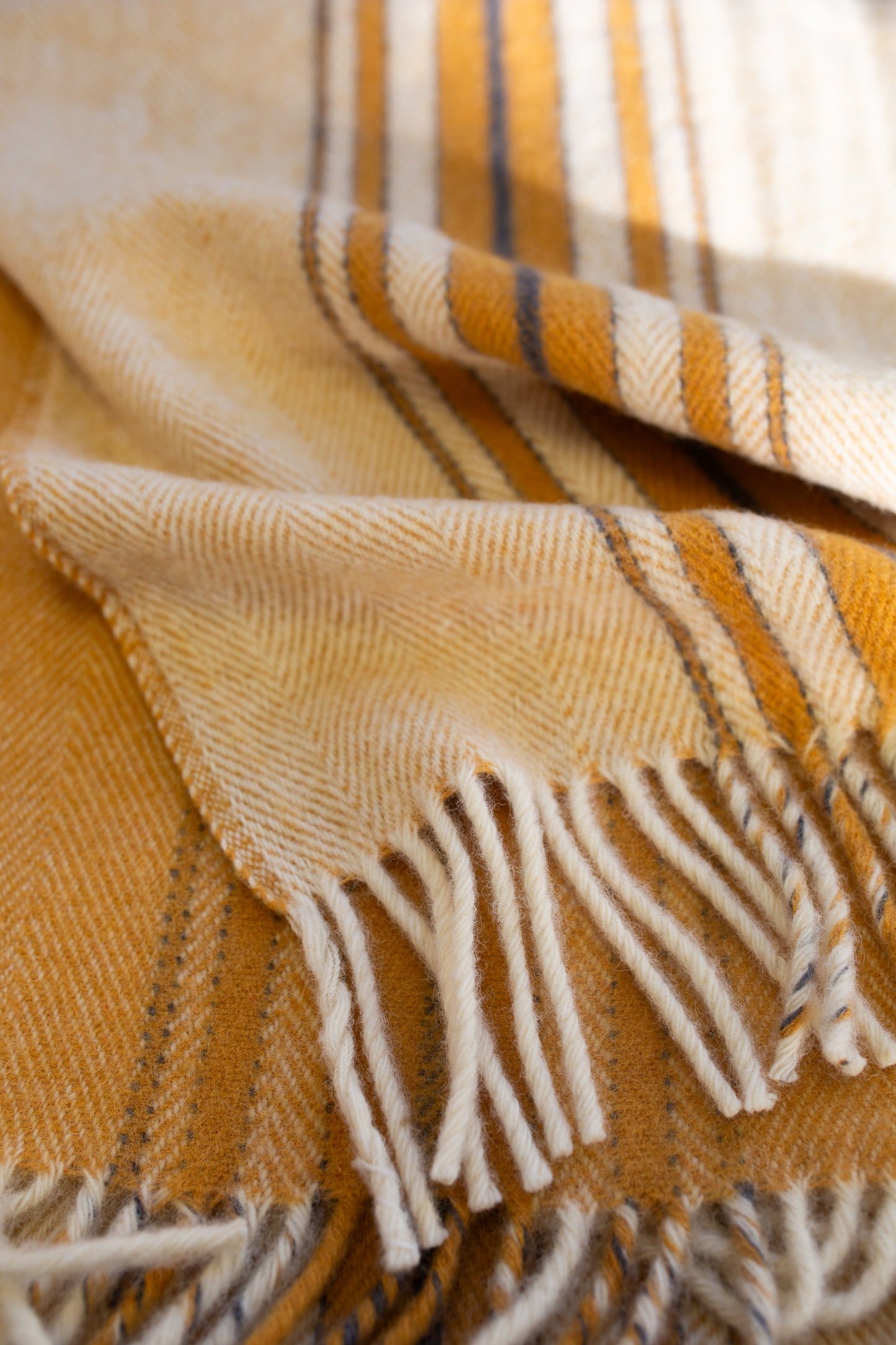 Tangerine Stripe Wool Blanket - Limited Edition