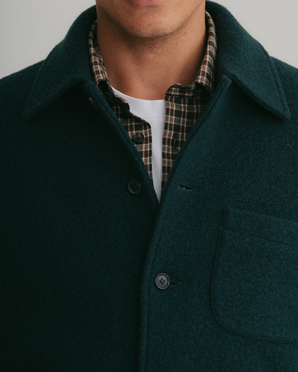 Surplus Pine Green Boucle Wool Chore Jacket, Chore Jacket - SIRPLUS