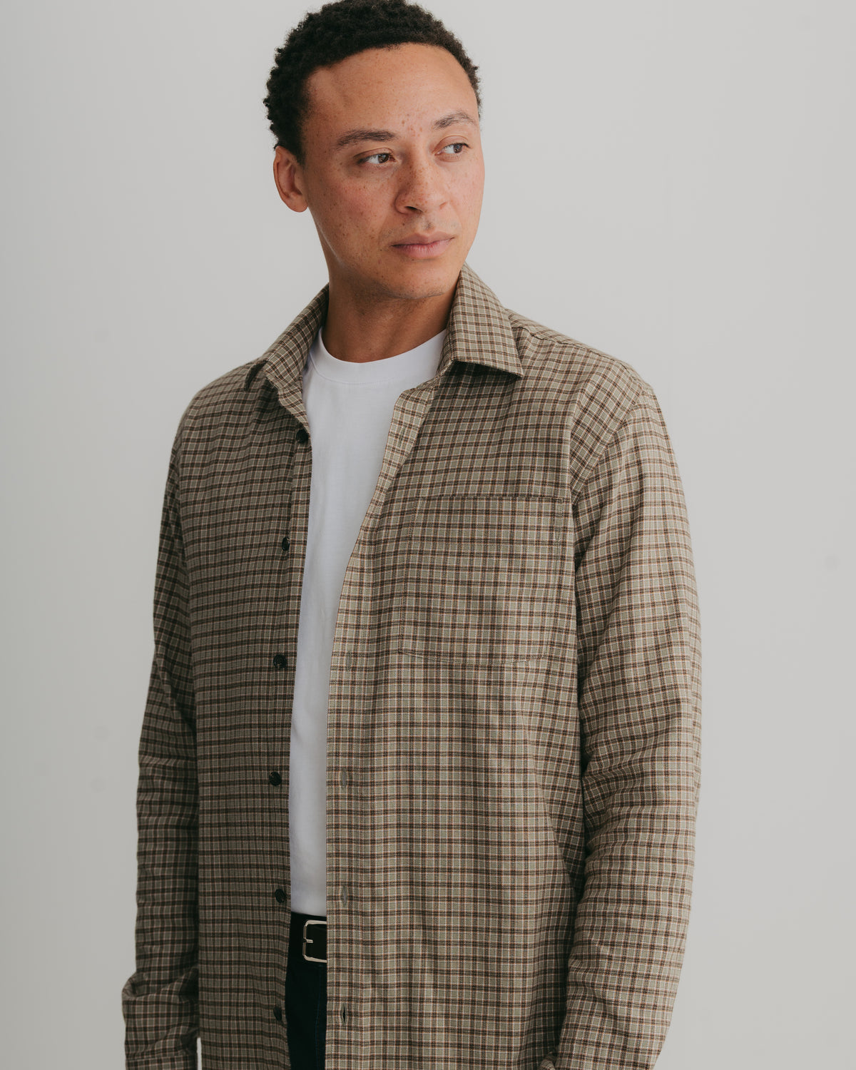 Sage Check Flannel Shirt, Collar Shirt - SIRPLUS