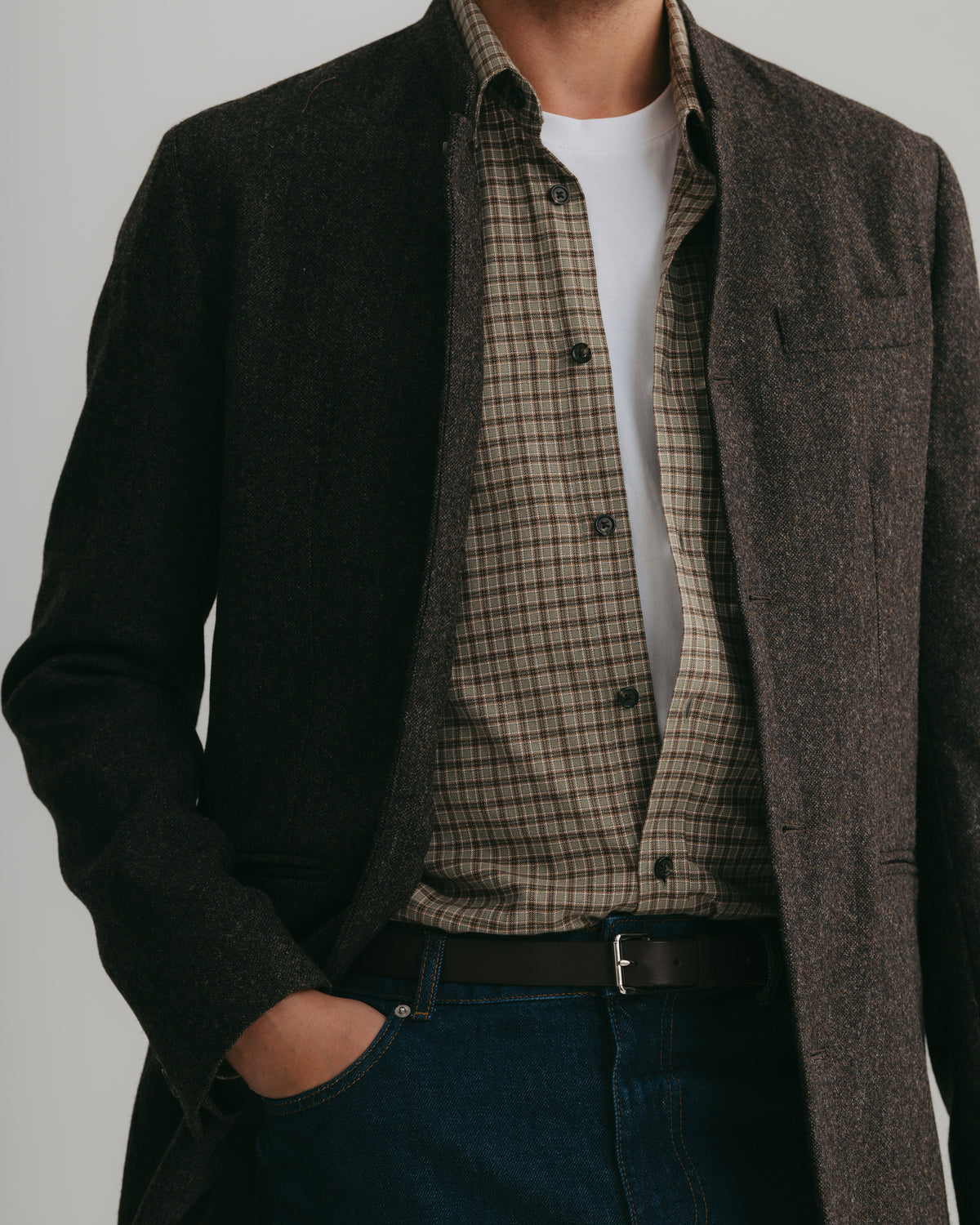 Deep Umber Wool Nehru Jacket, Nehru Jacket - SIRPLUS